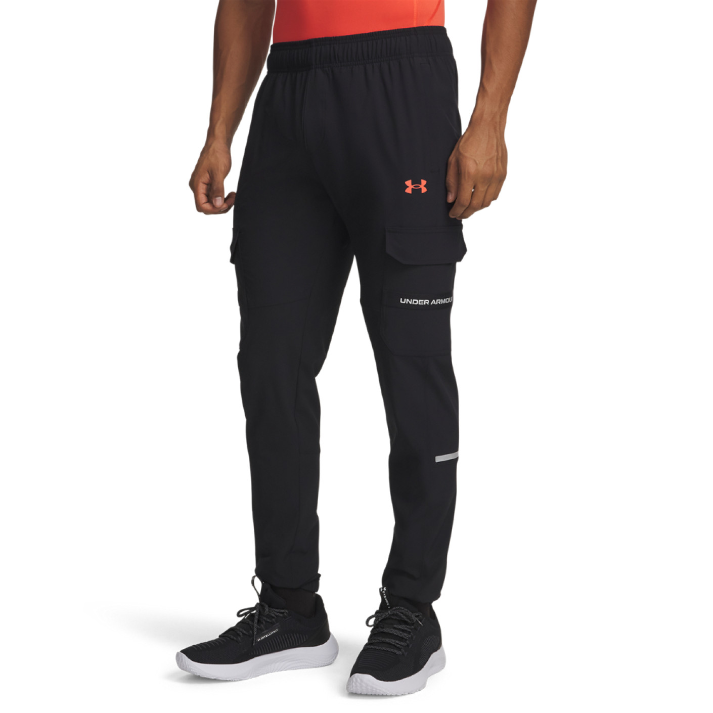 Under Armour Tech Utility Woven Cargobroek Zwart Donkergrijs Rood