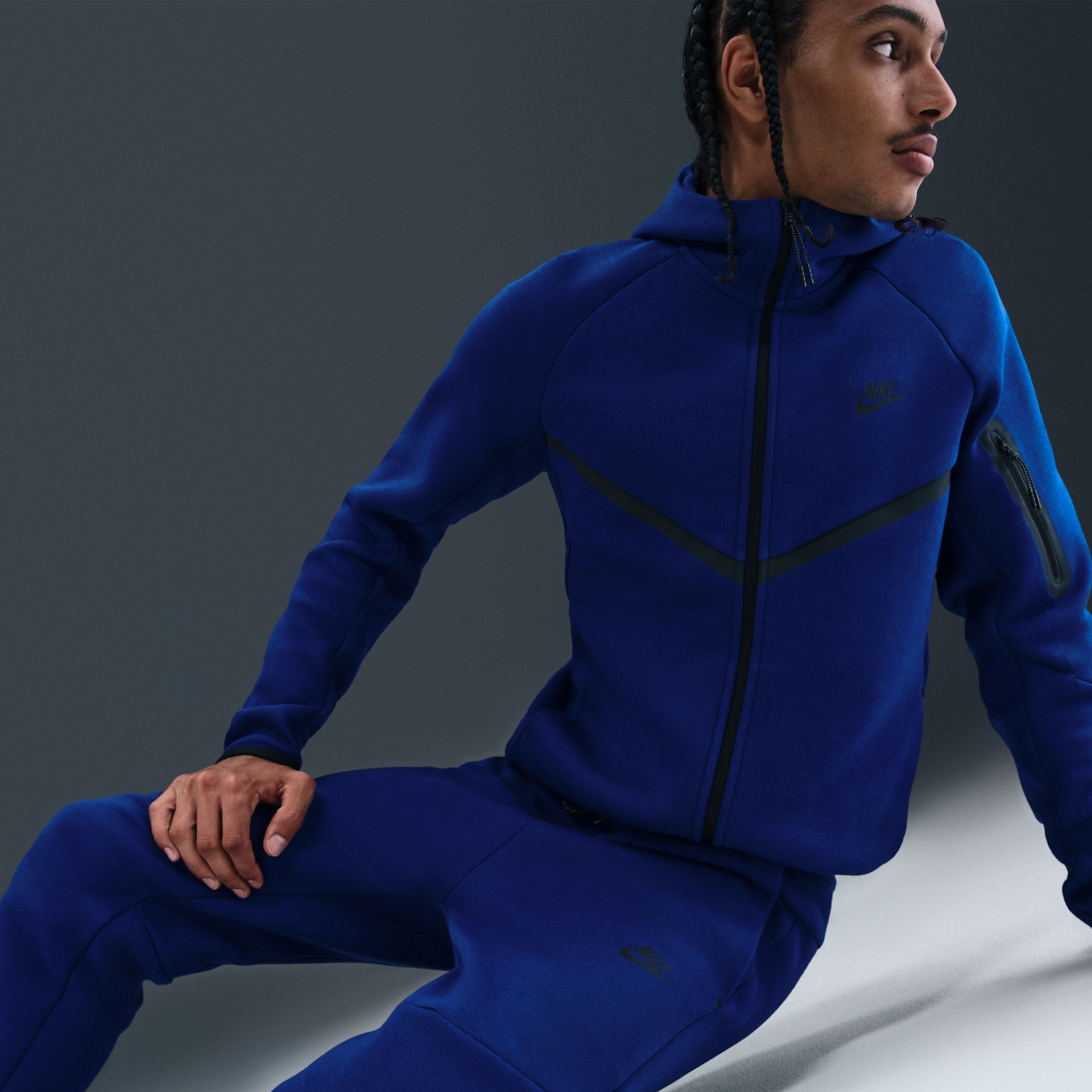 Nike Tech Fleece Sportswear Sweat Pants Blue Black - Voetbalshop.nl