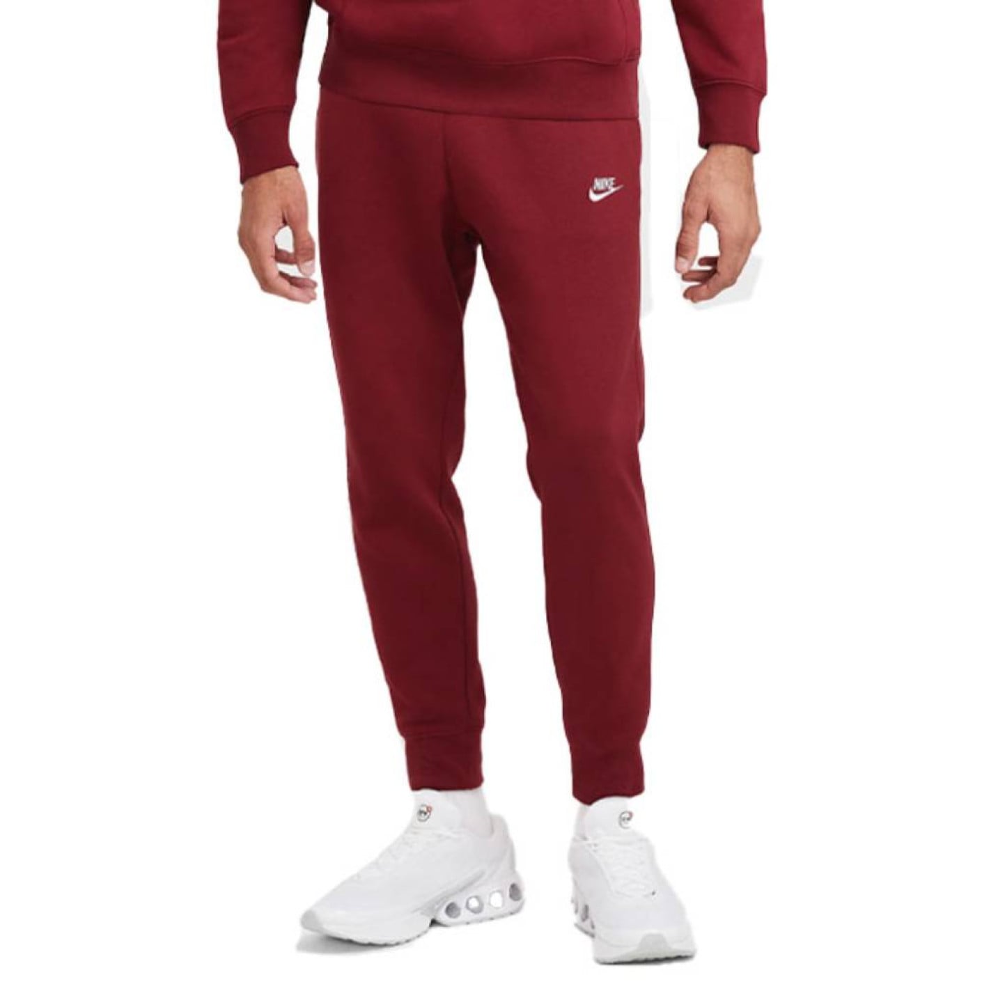 Nike Sportswear Club Fleece Joggingbroek Donkerrood Wit