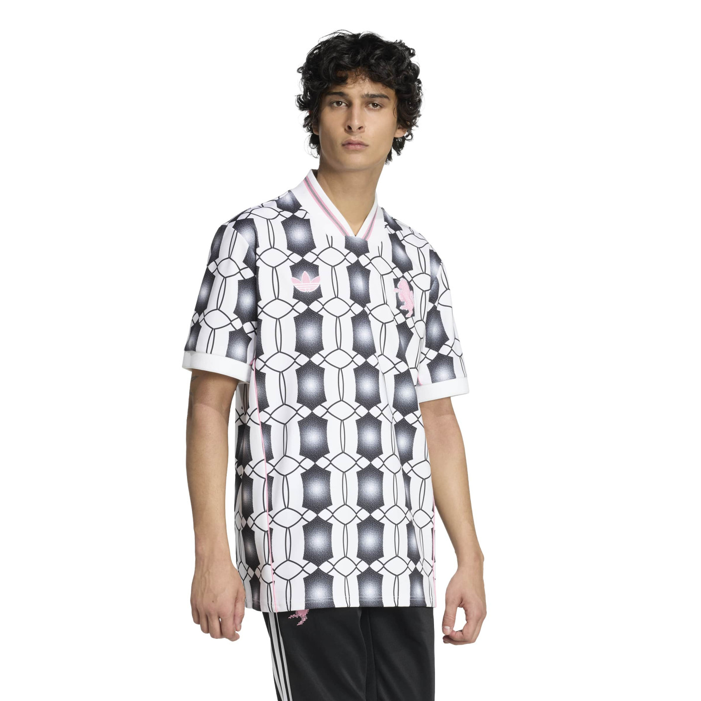 adidas Juventus Lifestyler T-Shirt Wit Zwart Roze