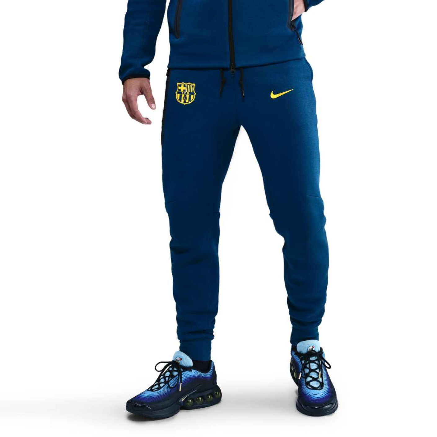 Nike FC Barcelona Tech Fleece Sweat Pants 2025-2026 Dark Blue Yellow