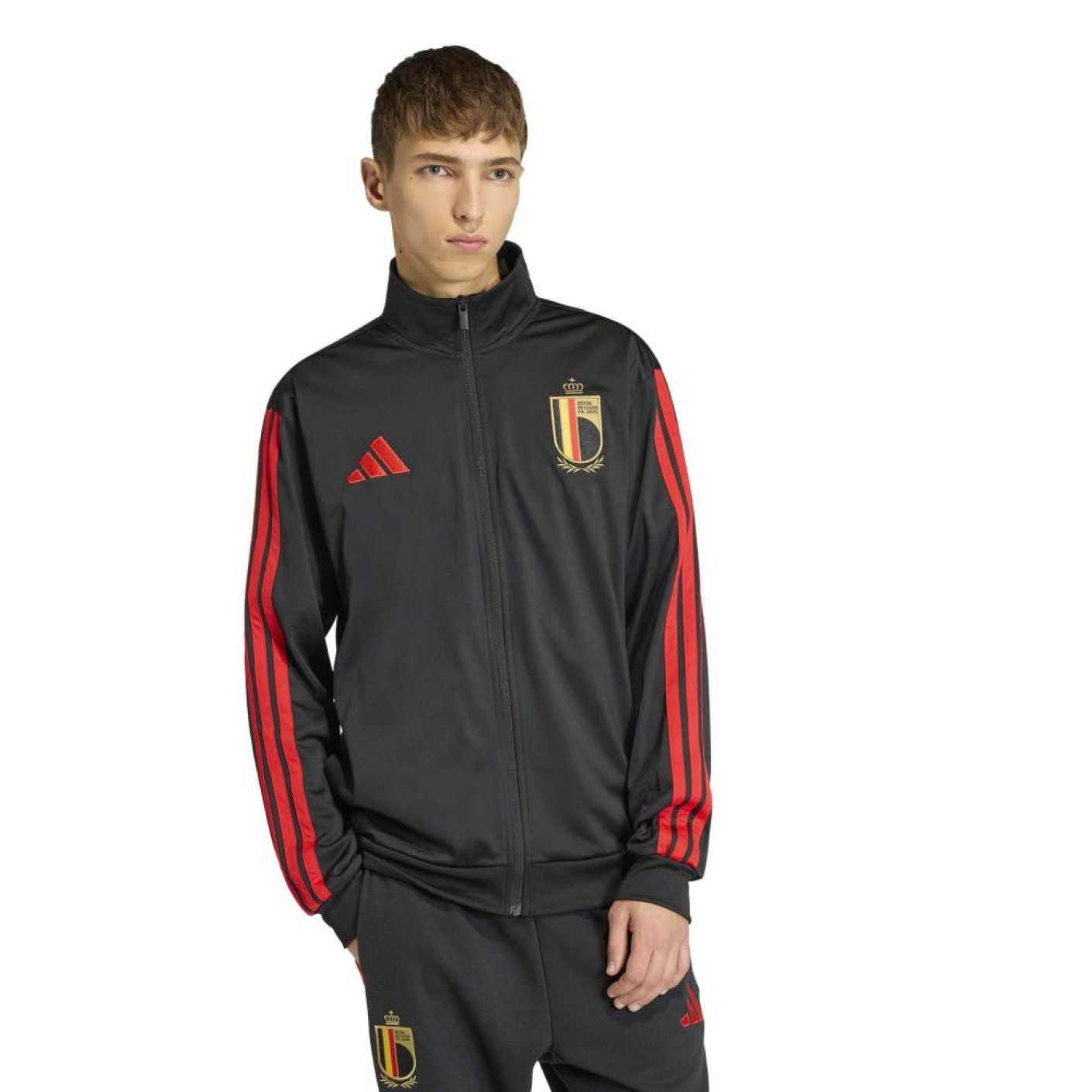 adidas België DNA Trainingsjack 2026-2028 Zwart Rood