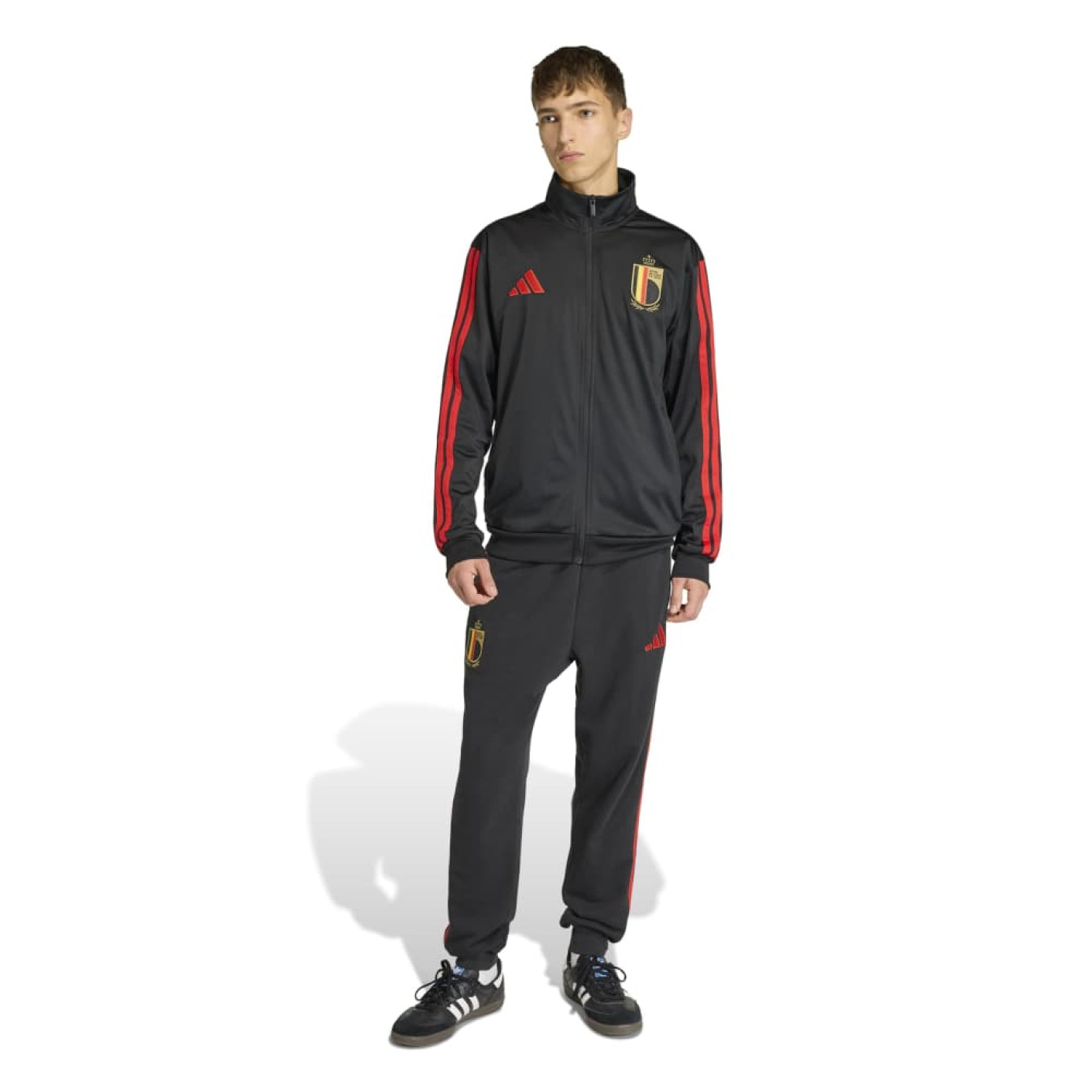 adidas België DNA Trainingspak Full-Zip 2026-2028 Zwart Rood