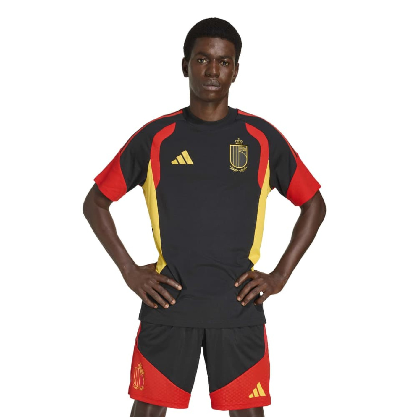 adidas België T-Shirt 2026-2028 Zwart Geel Rood