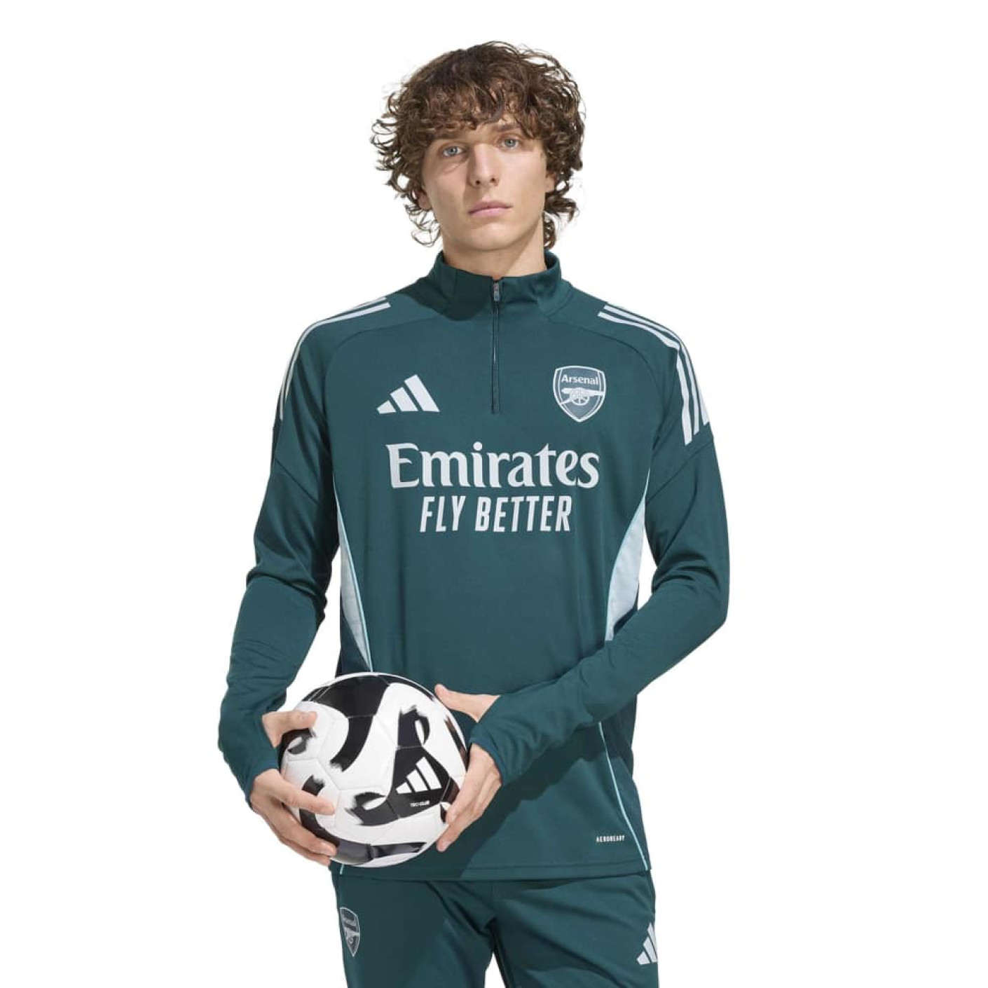 adidas Arsenal Trainingstrui 1/4-Zip 2025-2026 Donkergroen Grijs