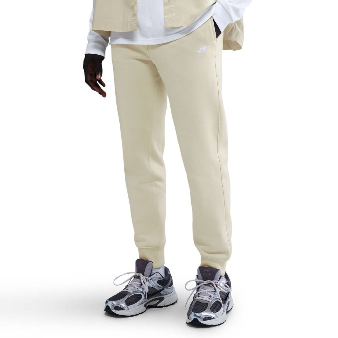 Nike Sportswear Club Fleece Joggingbroek Lichtbeige Wit