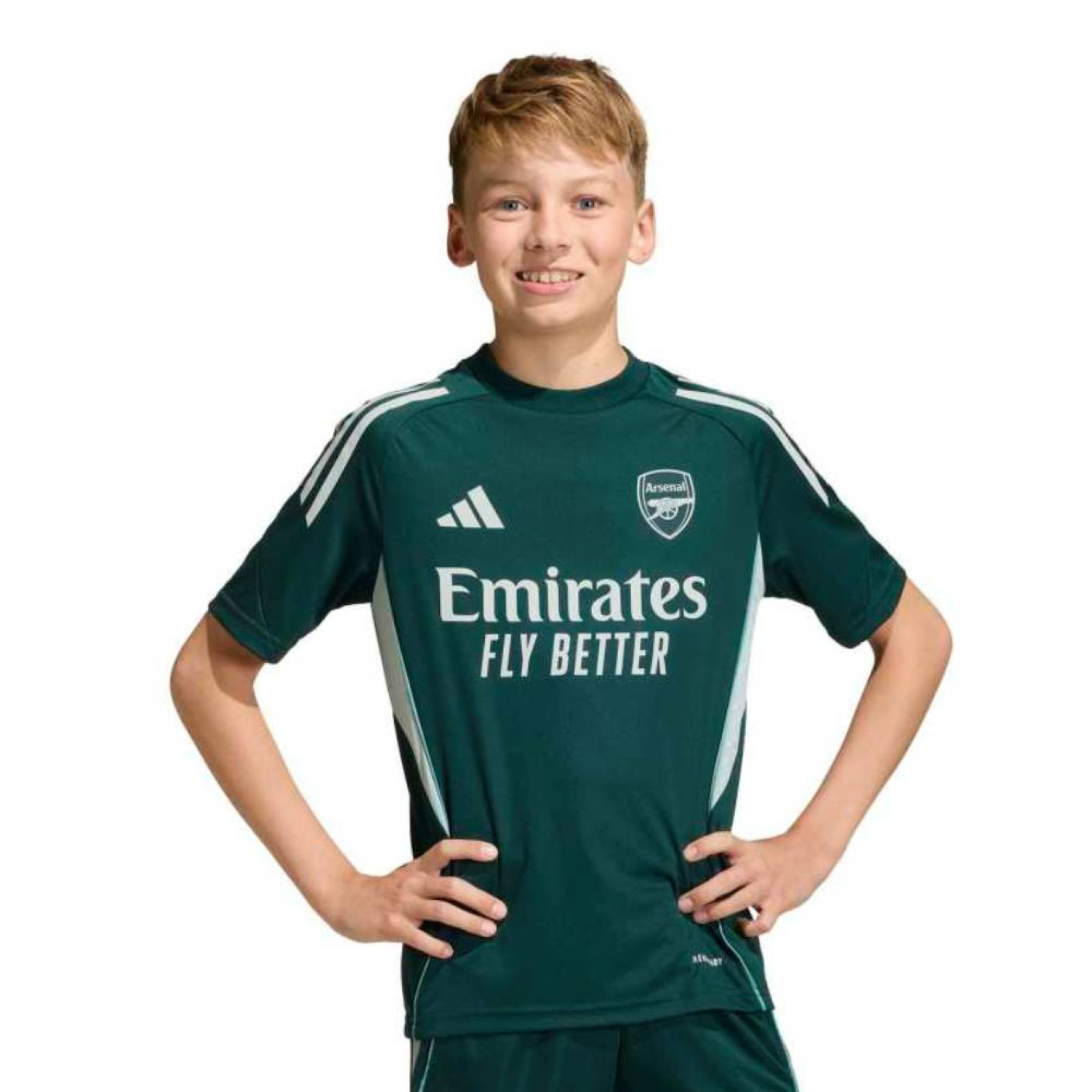 adidas Arsenal Training Shirt 2025-2026 Kids Dark Green Grey