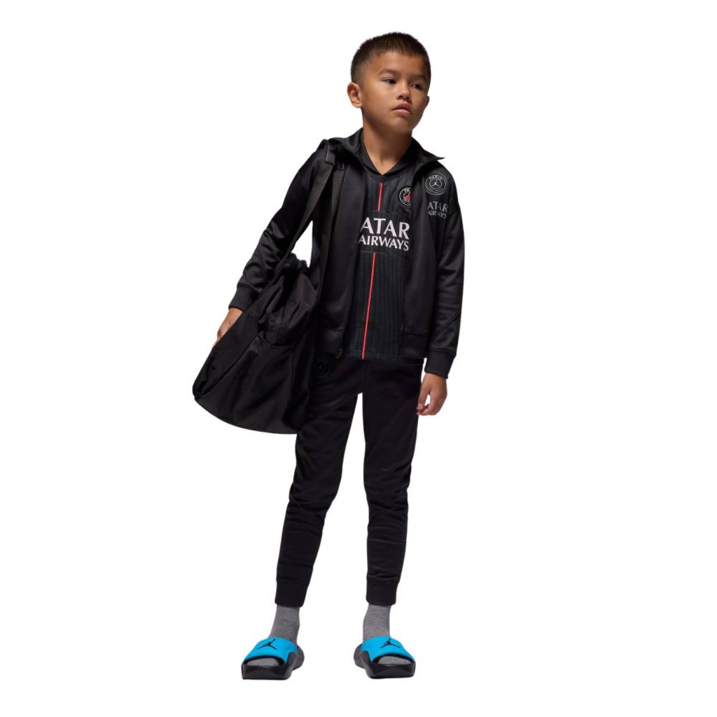 Nike Paris Saint-Germain x Jordan Strike Trainingspak Full-Zip 2025-2026 Kleuters Zwart Donkergrijs