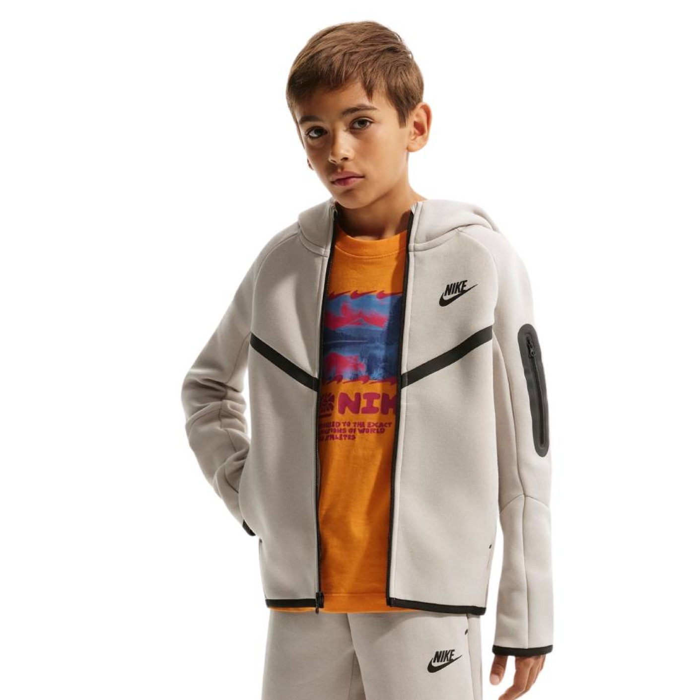 Nike Tech Fleece Sportswear Vest Kids Beige Zwart