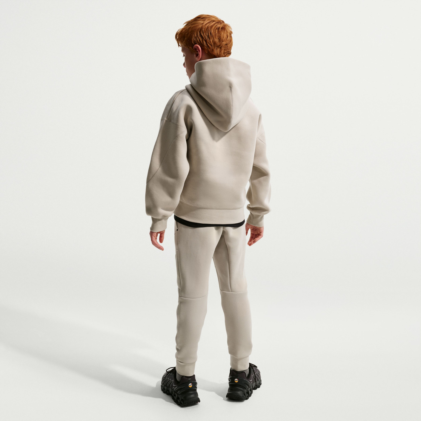 Nike Tech Fleece Sportswear Sweat Pants Kids Beige Black