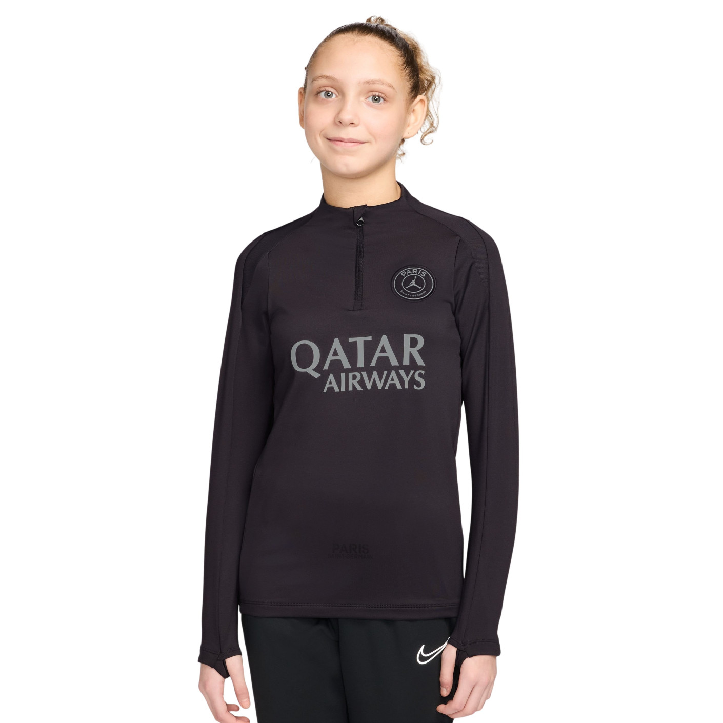 Nike Paris Saint-Germain x Jordan Strike Trainingstrui 1/4-Zip 2025-2026 Kids Zwart Grijs