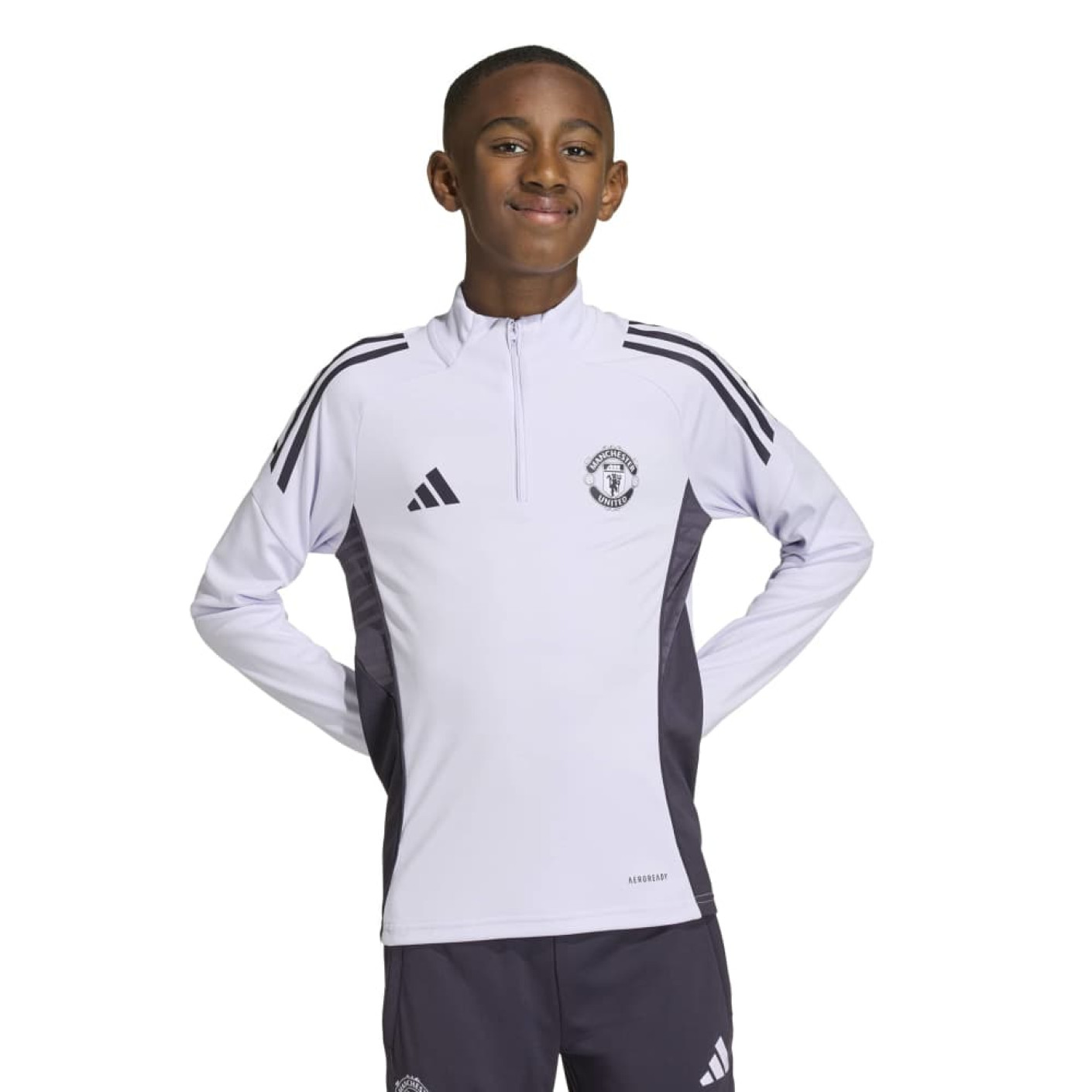 adidas Manchester United Trainingstrui 1/4-Zip 2025-2026 Kids Paars Zwart