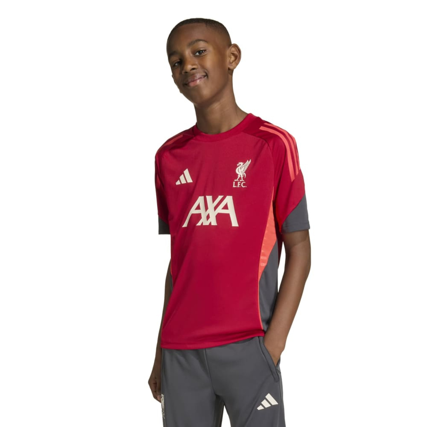 adidas Liverpool Training Shirt 2025-2026 Kids Red Grey