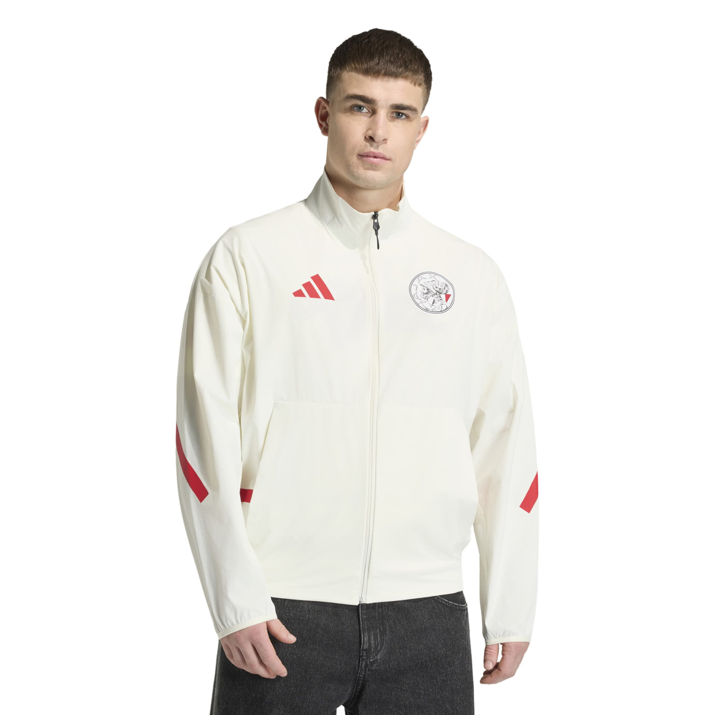 adidas Ajax Anthem Training Jacket 2025-2026 White Red