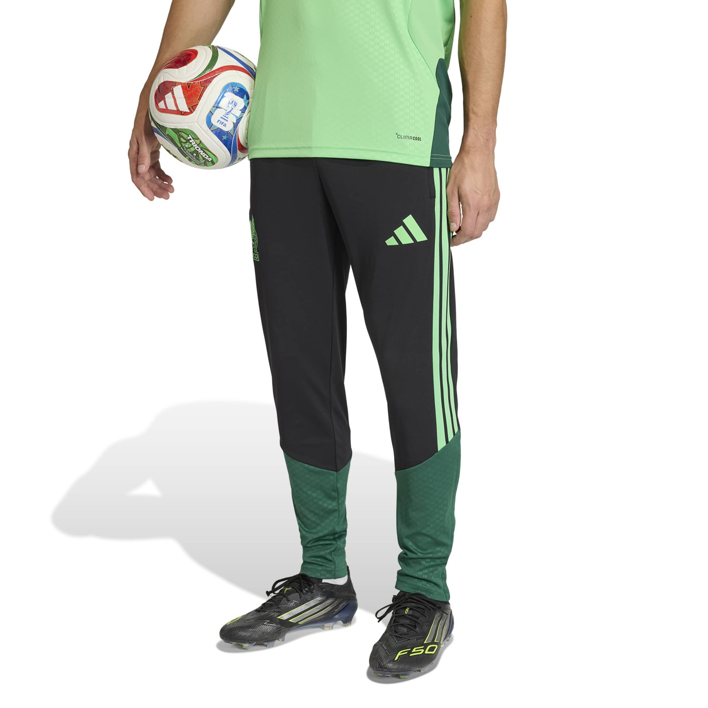 adidas Mexico Trainingsbroek 2026-2028 Zwart Lichtgroen Groen