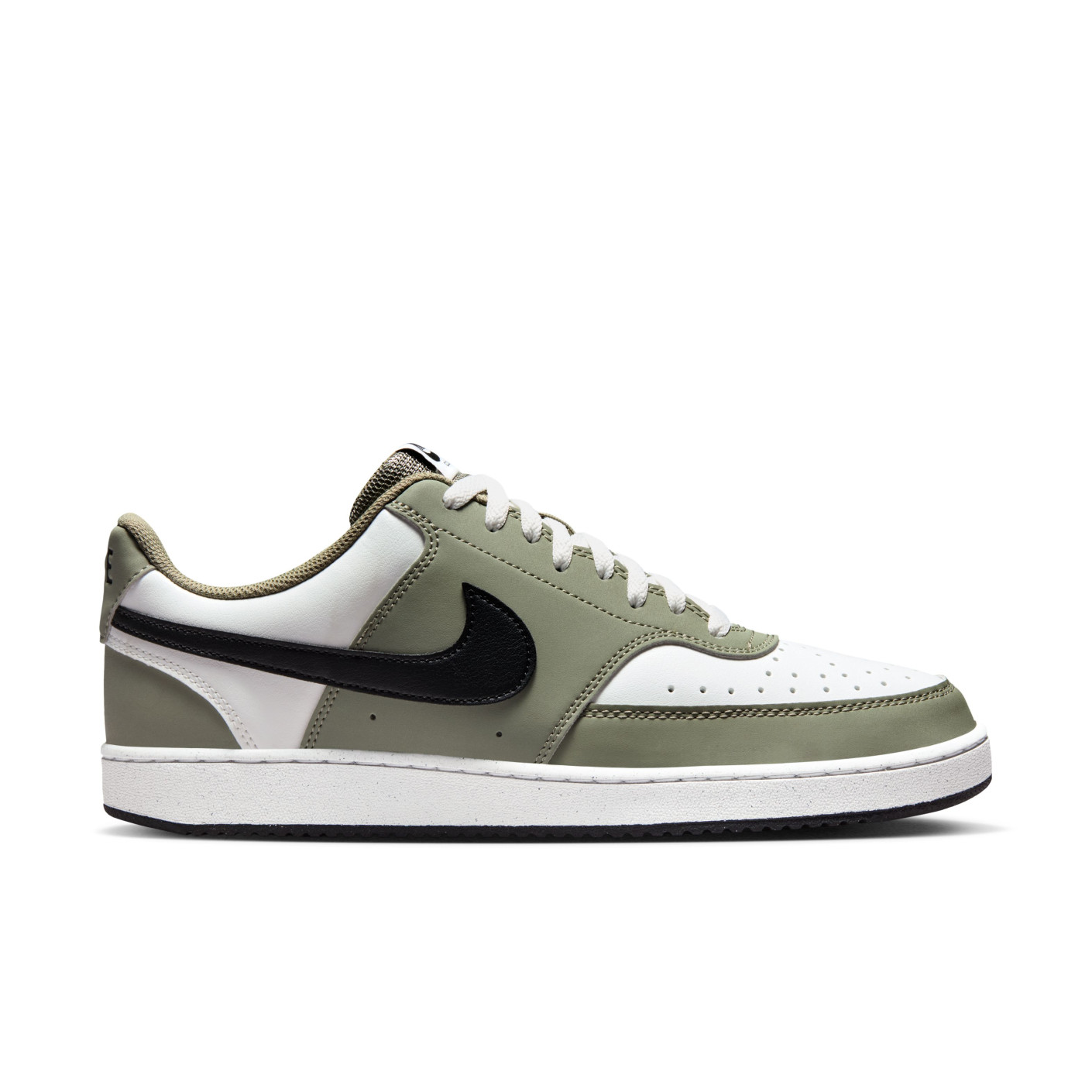 Nike Court Vision Low Sneakers Wit Olijfgroen Zwart