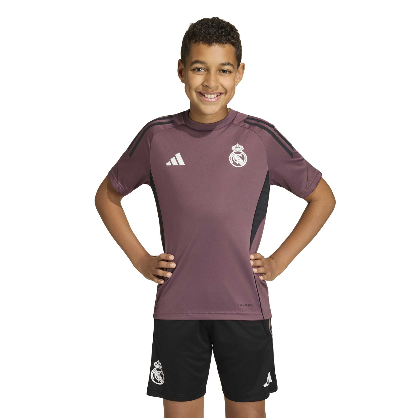 adidas Real Madrid Training Shirt 2025-2026 Kids Purple Black White