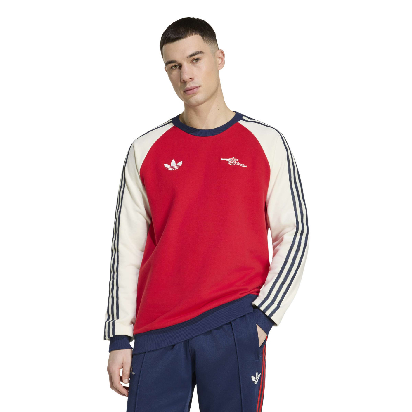adidas Arsenal Originals Crew Sweater Rood Wit Donkerblauw