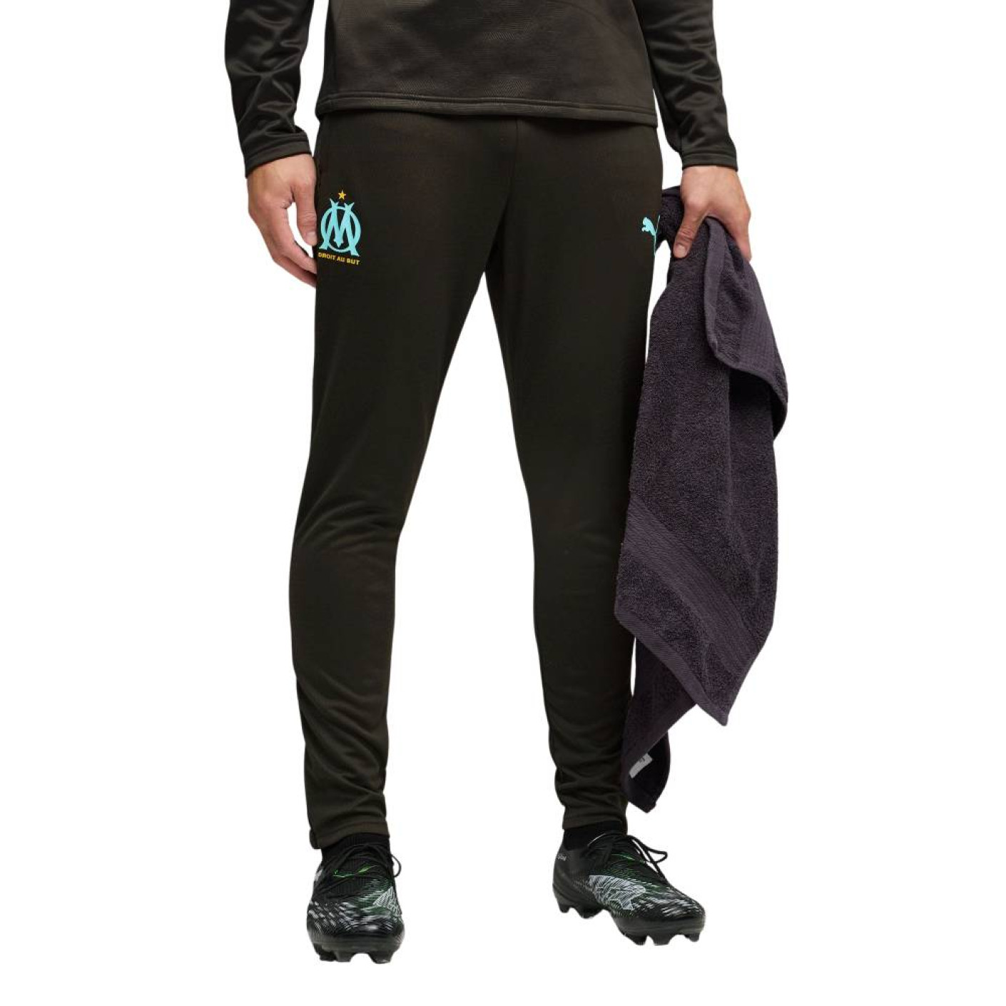 PUMA Olympique Marseille Training pants 2025-2026 Black Light Blue