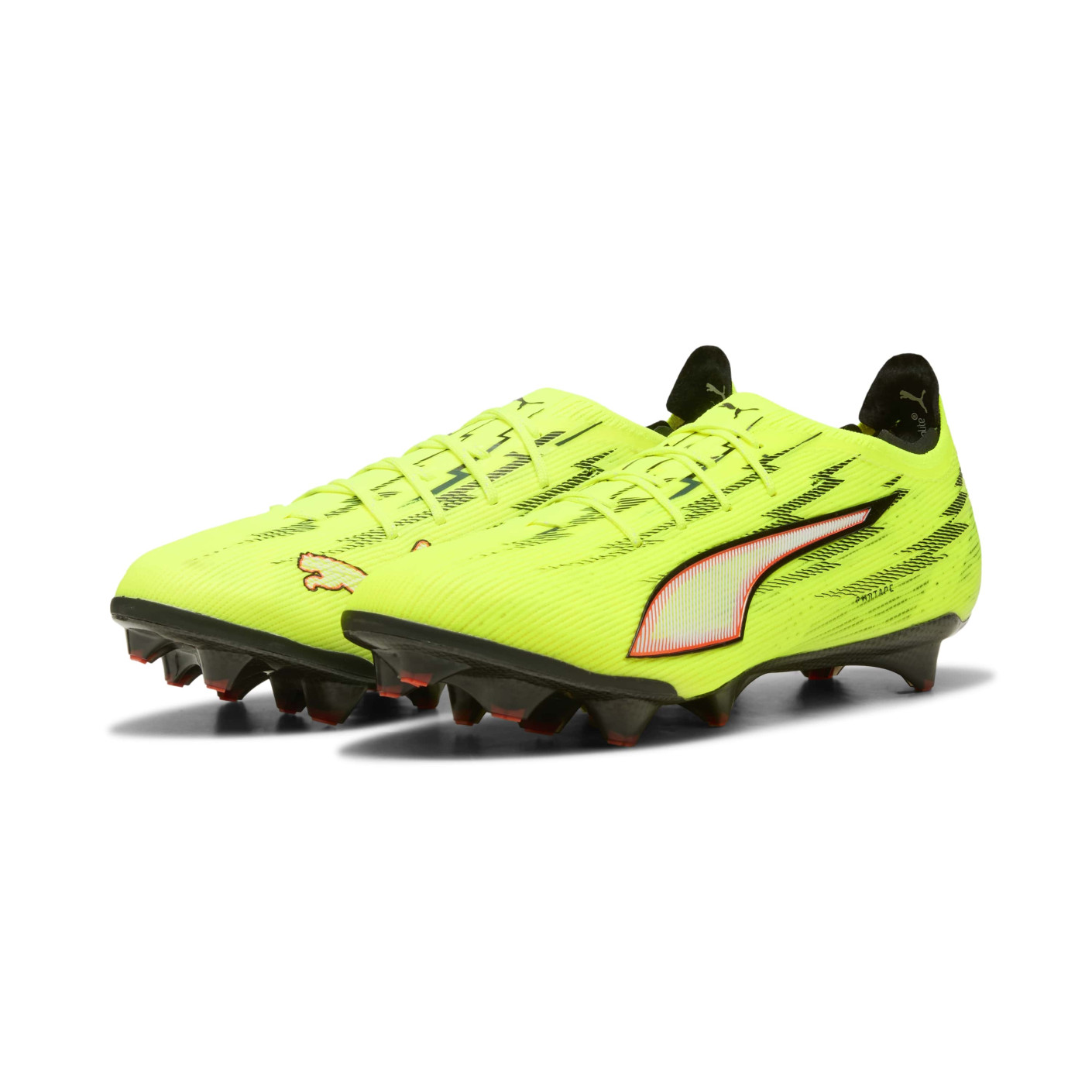 PUMA Ultra 6 Ultimate Carbon Gras Voetbalschoenen (FG) Neongeel Rood Zwart