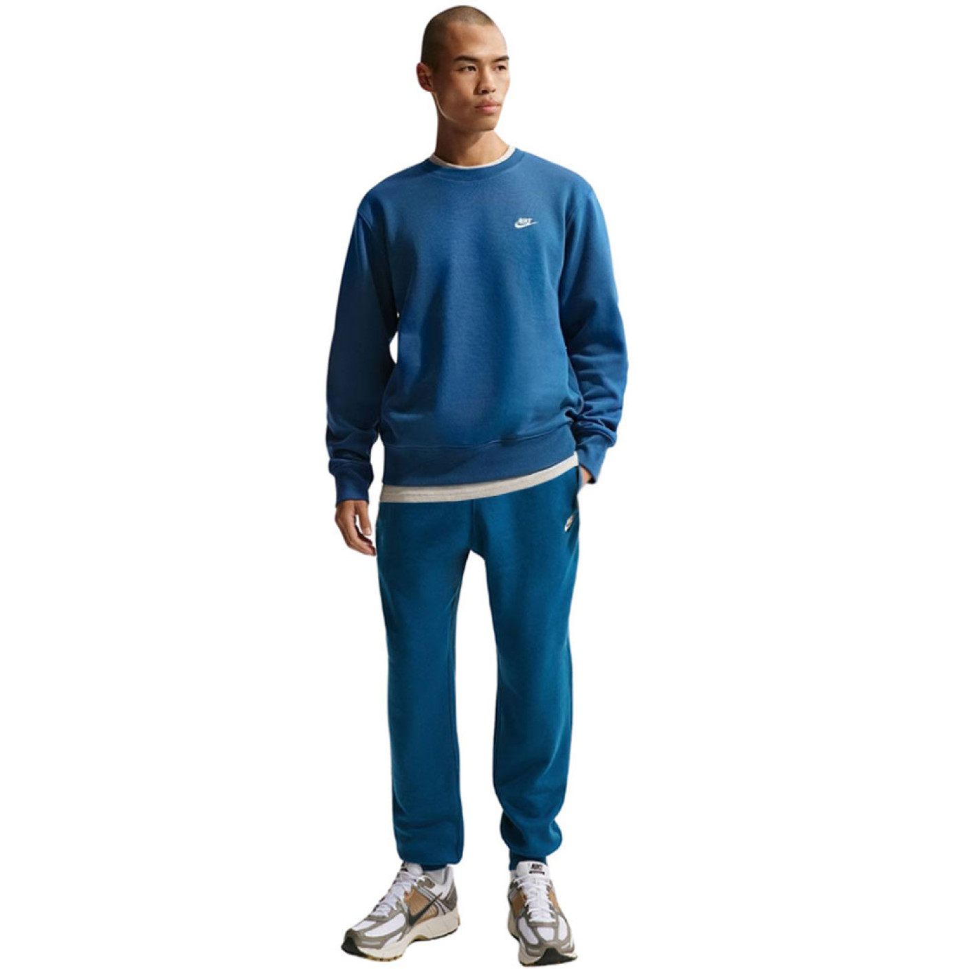 Nike Sportswear Club Fleece Joggingpak Crew Donkerblauw Beige