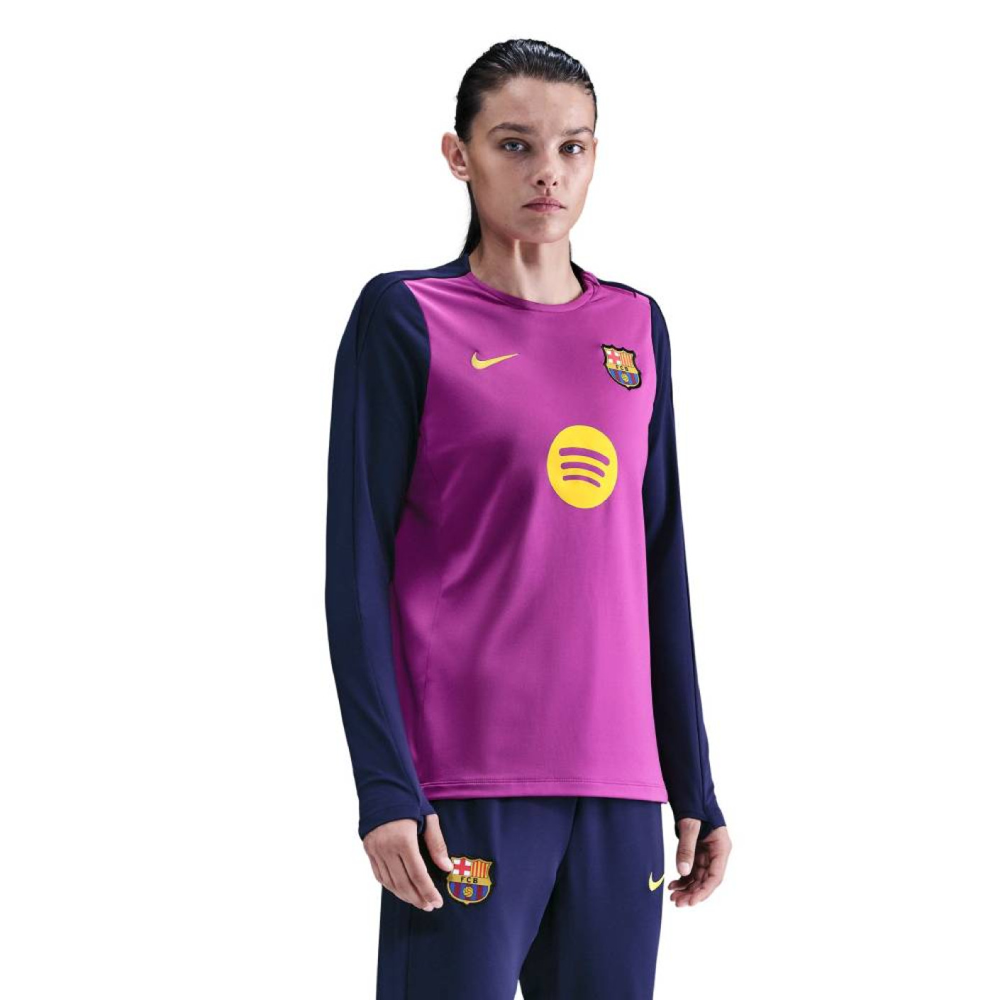 Nike FC Barcelona Strike Training sweater 1/4-Zip 2025-2026 Women's Bright Purple Dark Blue Gold