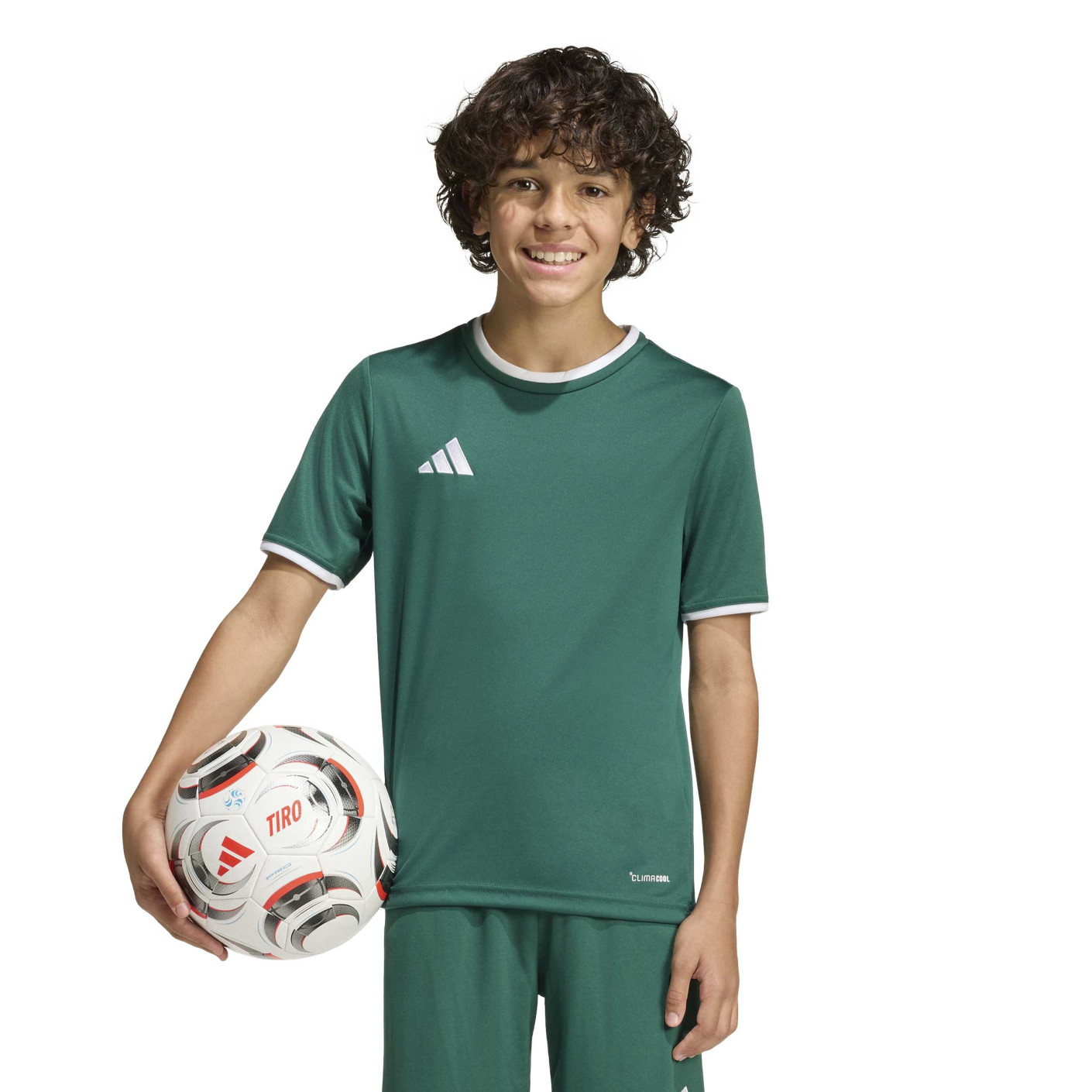 adidas Entrada 26 Kids Football Shirt Dark Green White