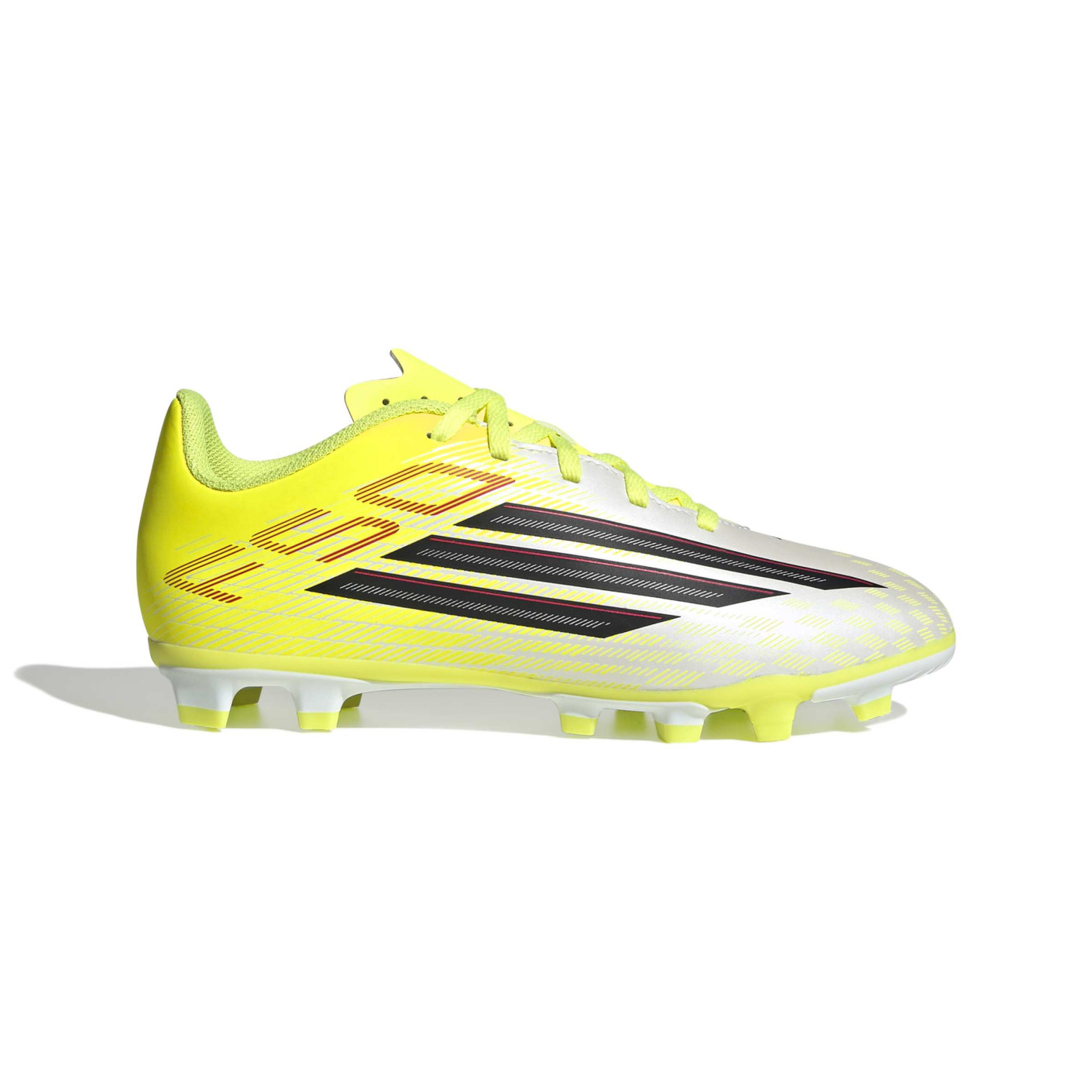 adidas F50 Club Gras / Kunstgras Voetbalschoenen (MG) Kids Neongeel Zwart Rood