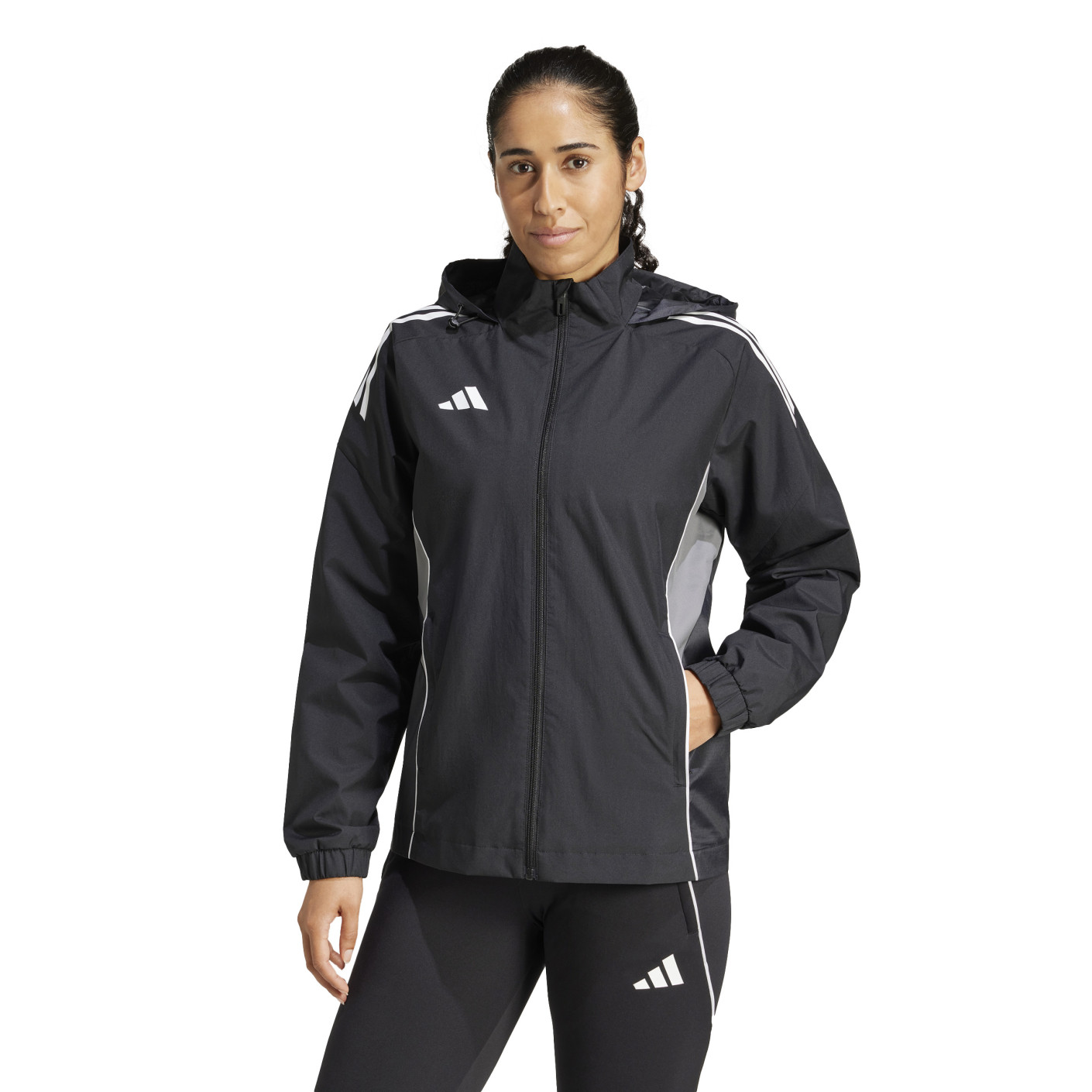 adidas Tiro 25 Competition Allweather Jacket Dames Zwart Grijs
