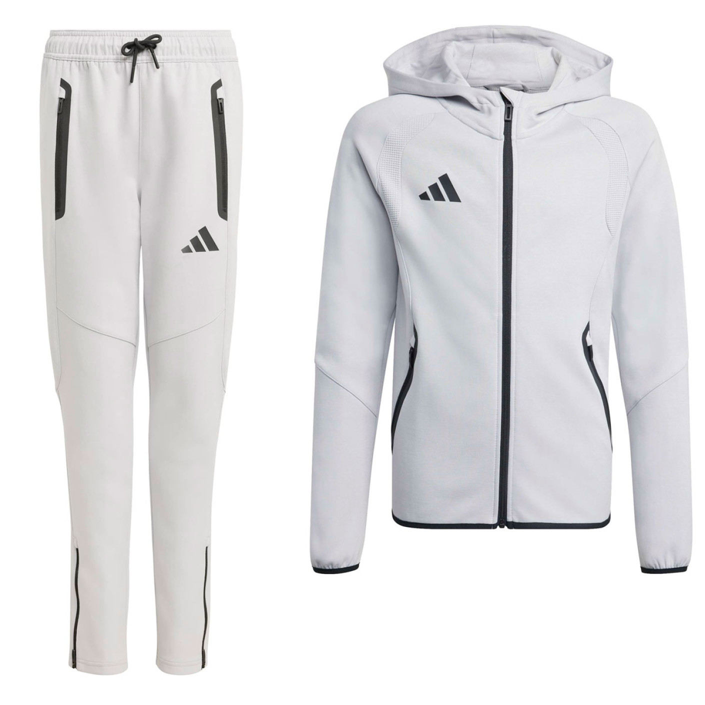adidas Tiro Travel Jogging Suit Full-Zip Kids Grey