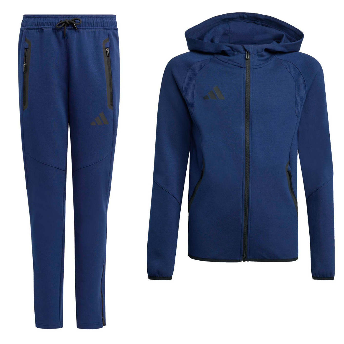 adidas Tiro Travel Jogging Suit Full-Zip Kids Dark Blue