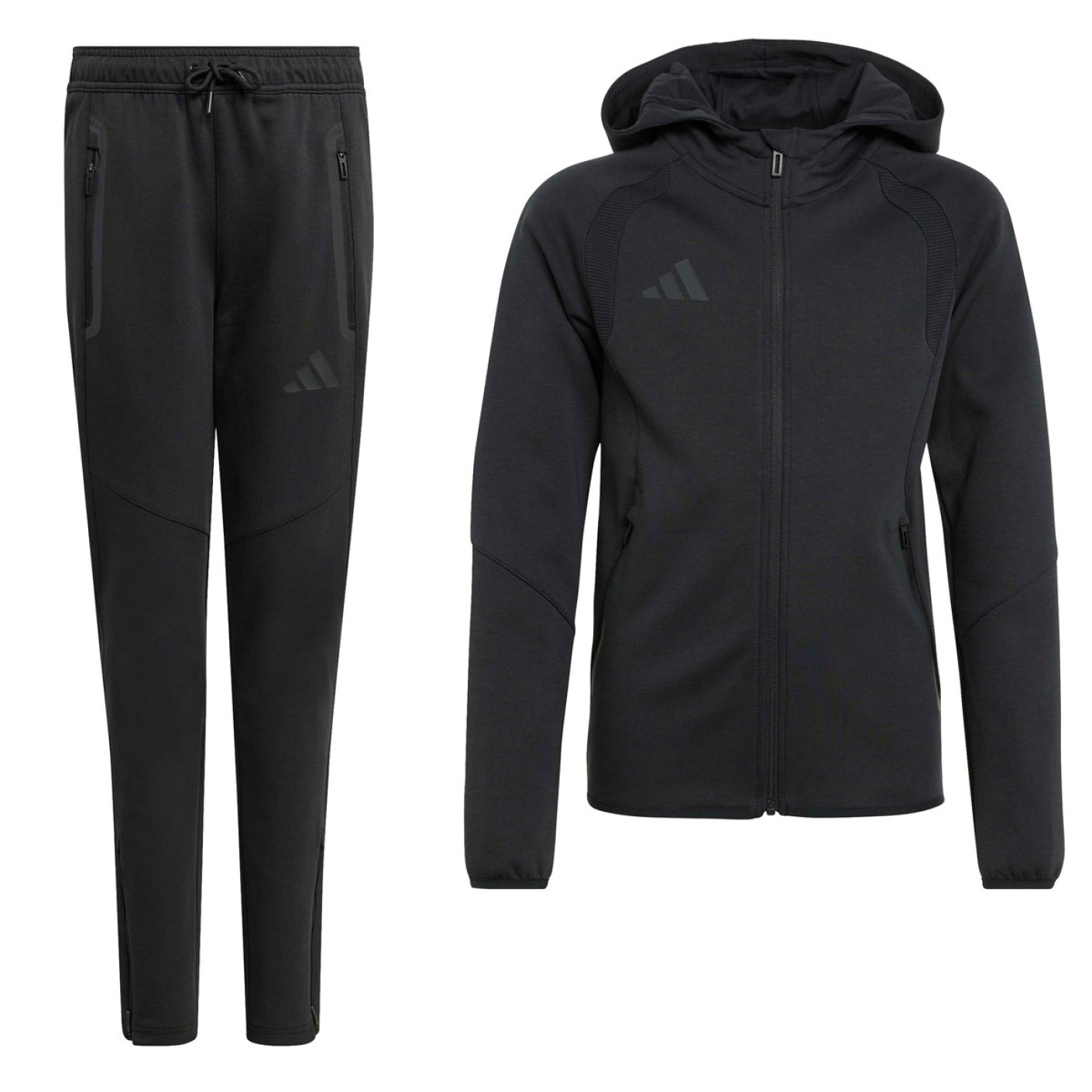 adidas Tiro Travel Full-Zip Kids Jogging Suit Black