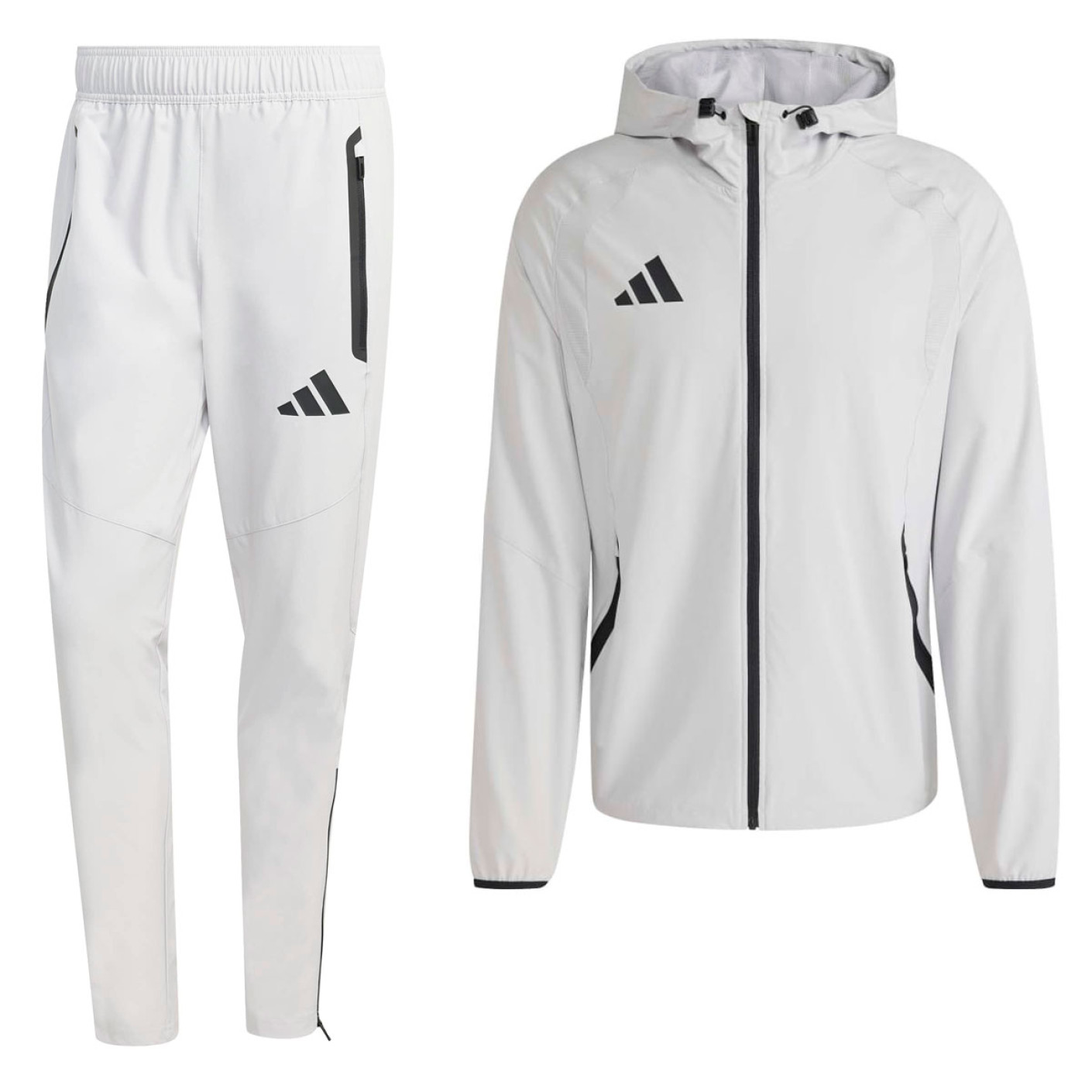 adidas Tiro Travel Windbreaker Tracksuit Grey Black