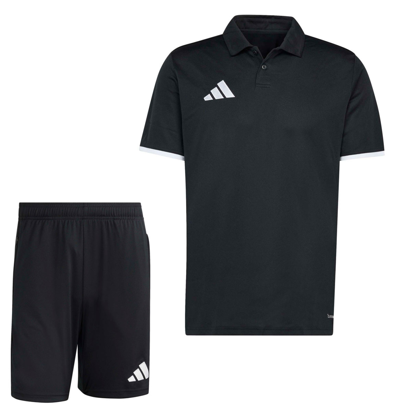 adidas Entrada 26 Polo Training Set Black White