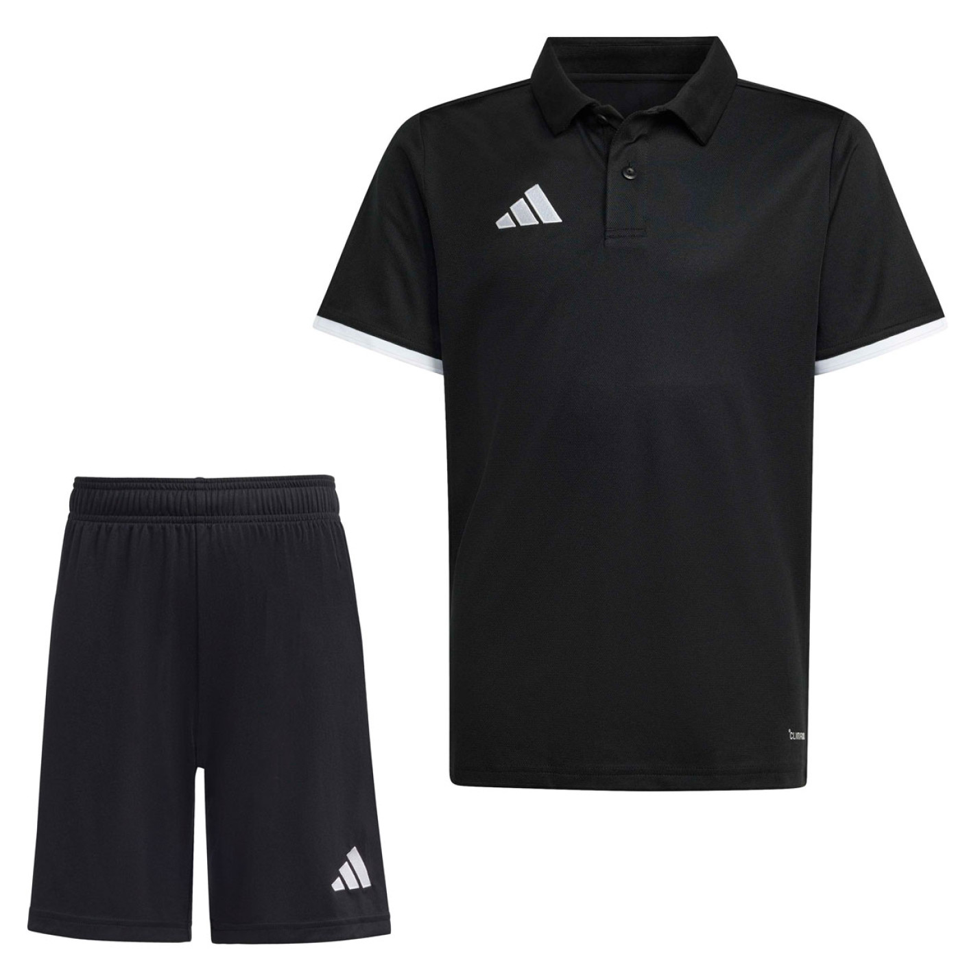 adidas Entrada 26 Polo Training Set Kids Black White