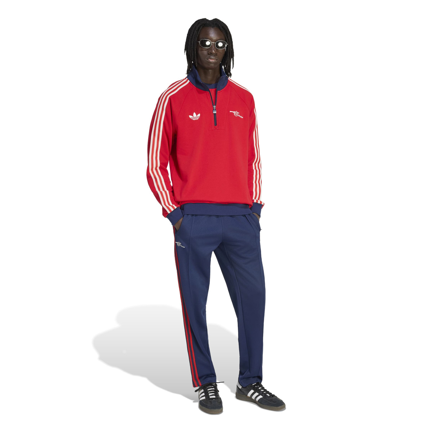 adidas Arsenal Originals Tracksuit 1/4-Zip Red Dark Blue White