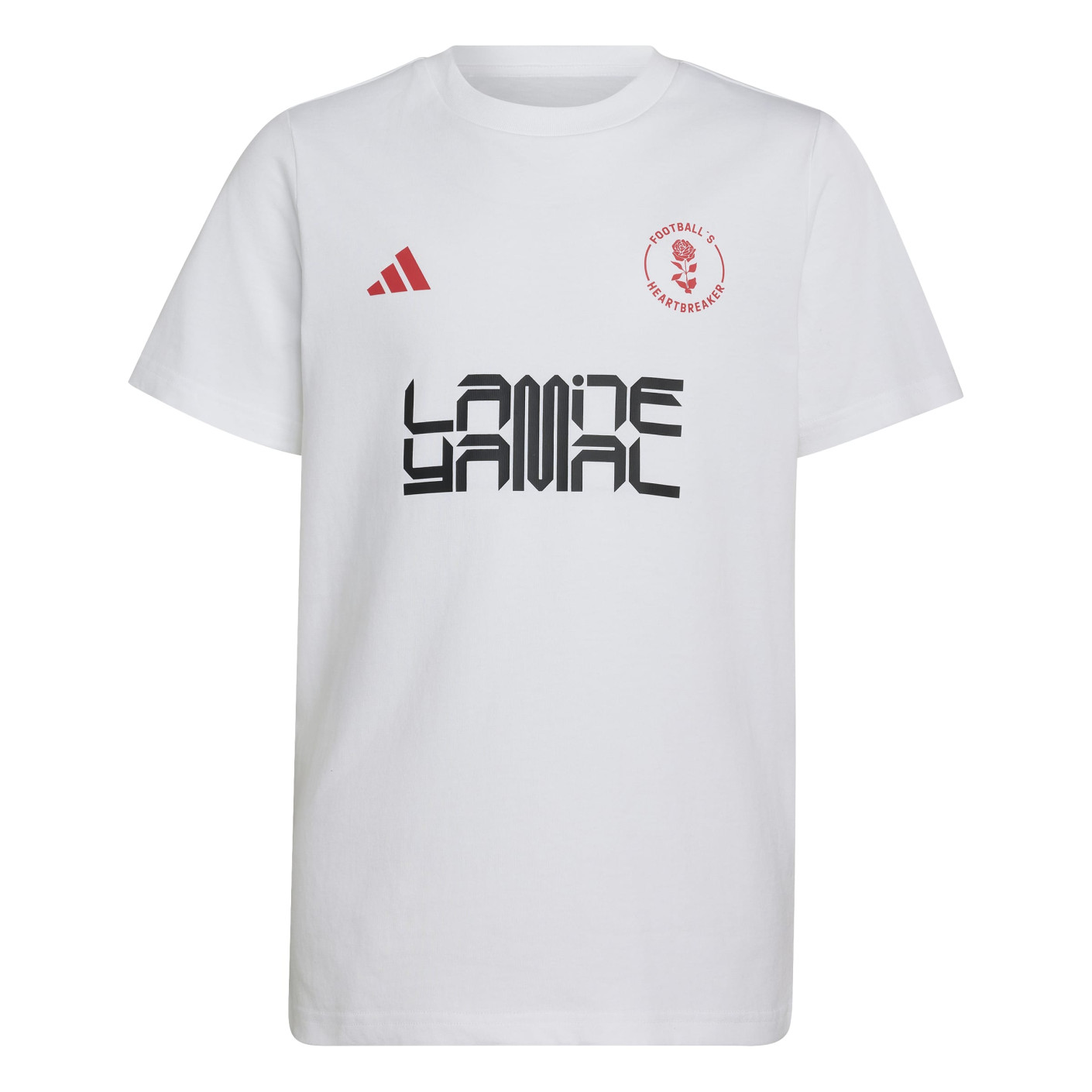 adidas Lamine Yamal T-Shirt Kids White Red Black - Voetbalshop.nl