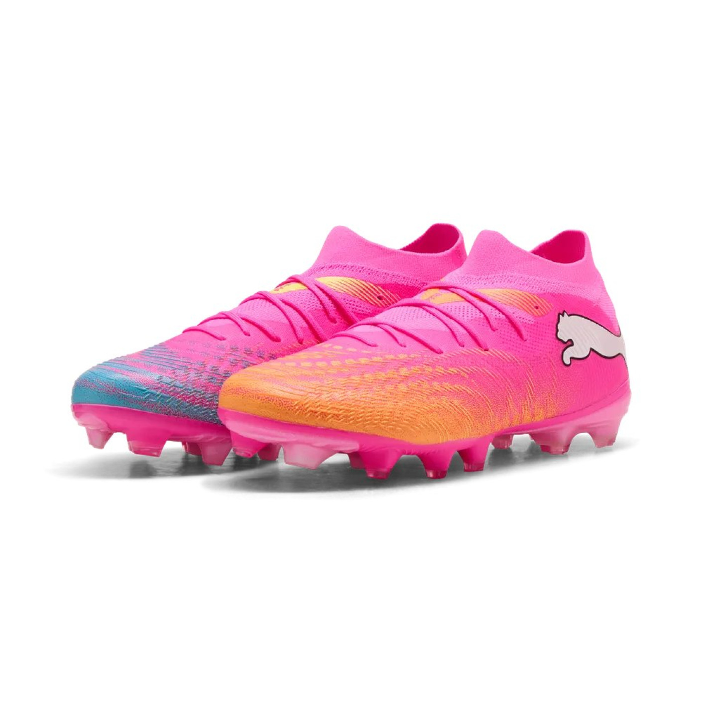 PUMA Future 9 Match Grass/Artificial Grass Football Boots (MG) Hot Pink Blue Yellow