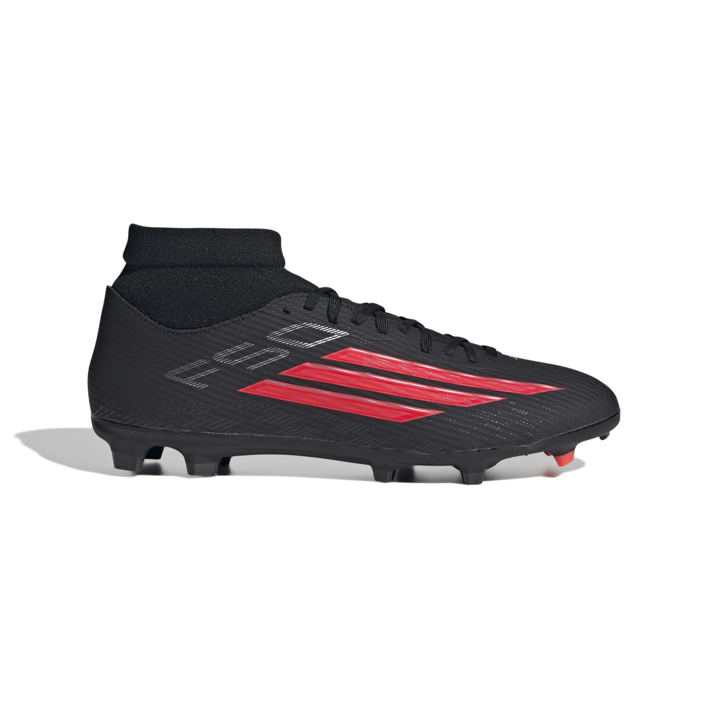 adidas F50 League Mid Grass/Artificial Grass Football Boots (MG) Black Red Dark Grey