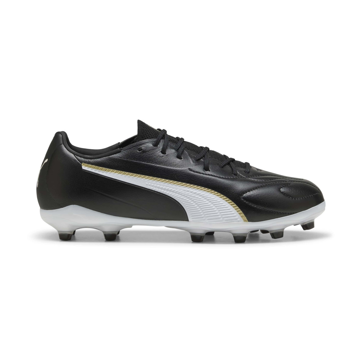 PUMA King 20 Match Gras / Kunstgras Voetbalschoenen (MG) Zwart Wit Goud