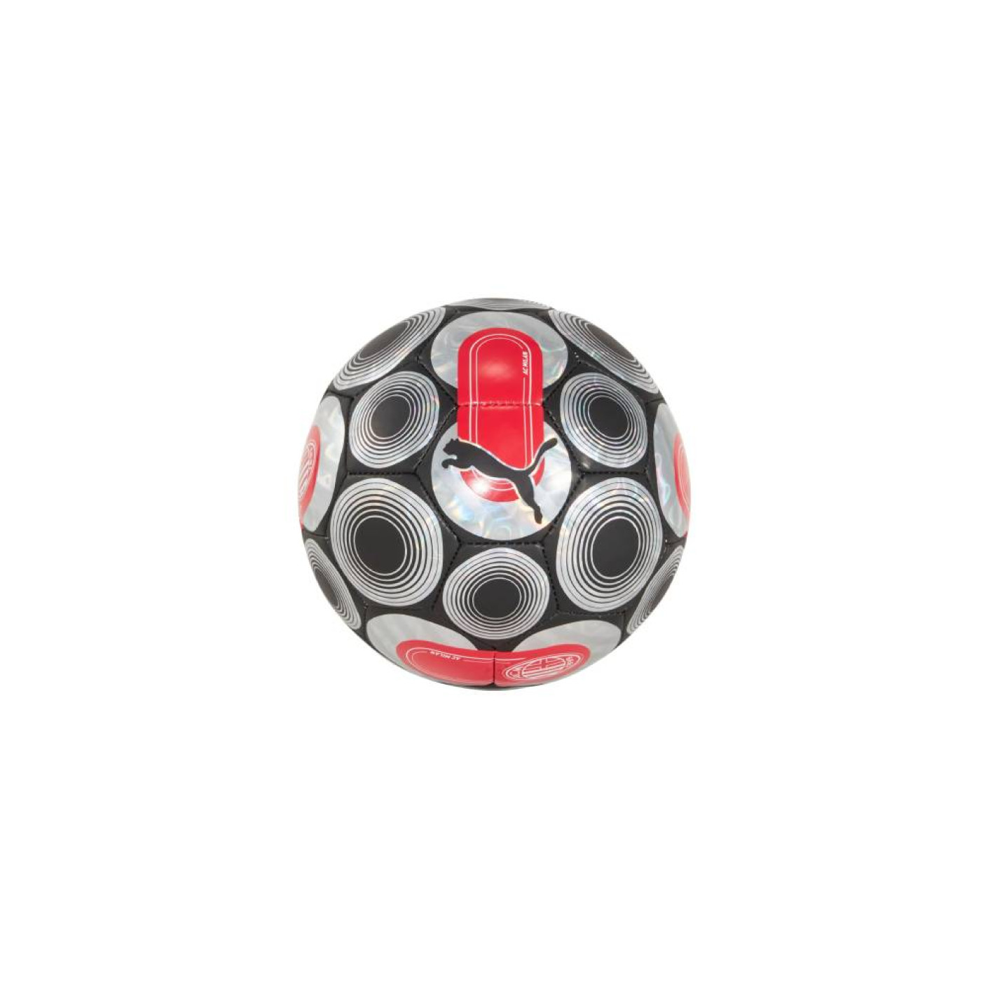PUMA AC Milan Culture+ Mini Voetbal Maat 1 Zwart Zilver Rood