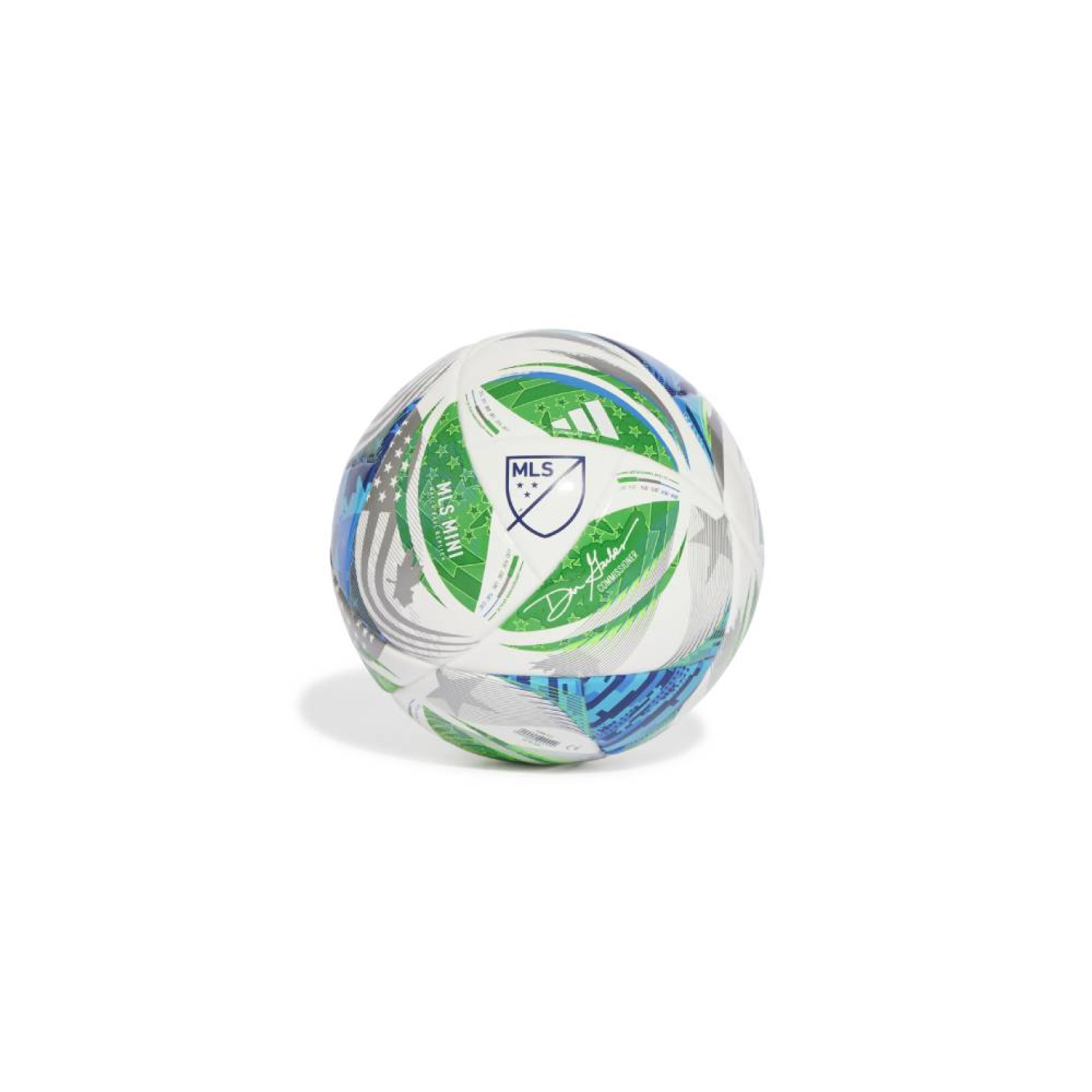 adidas MLS Mini Football Size 1 White Green Blue