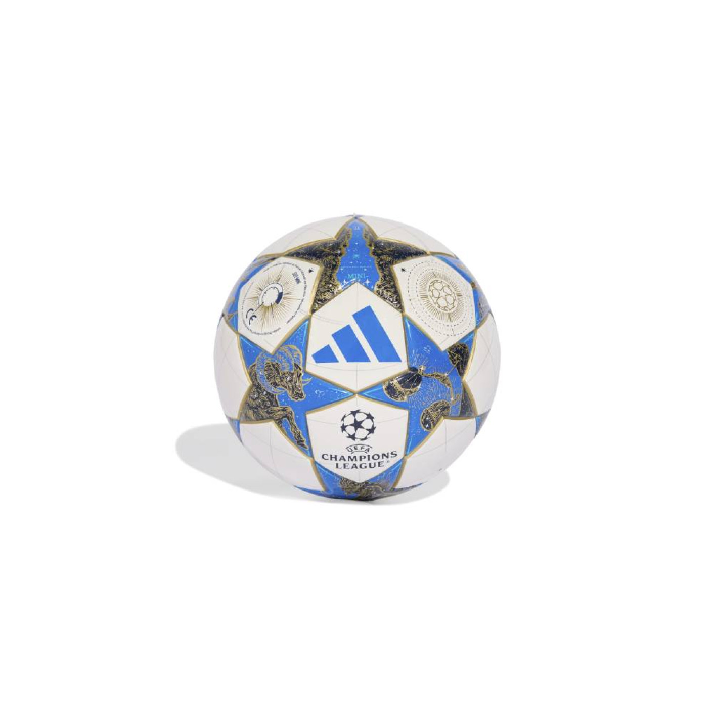 adidas UEFA Champions League Mini Football Size 1 2025-2026 White Blue Gold