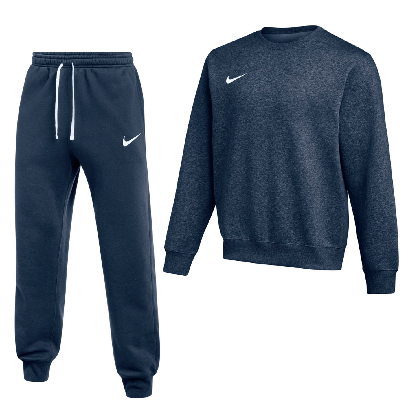 Nike Park 26 Fleece Crew Jogging Suit Dark Blue White