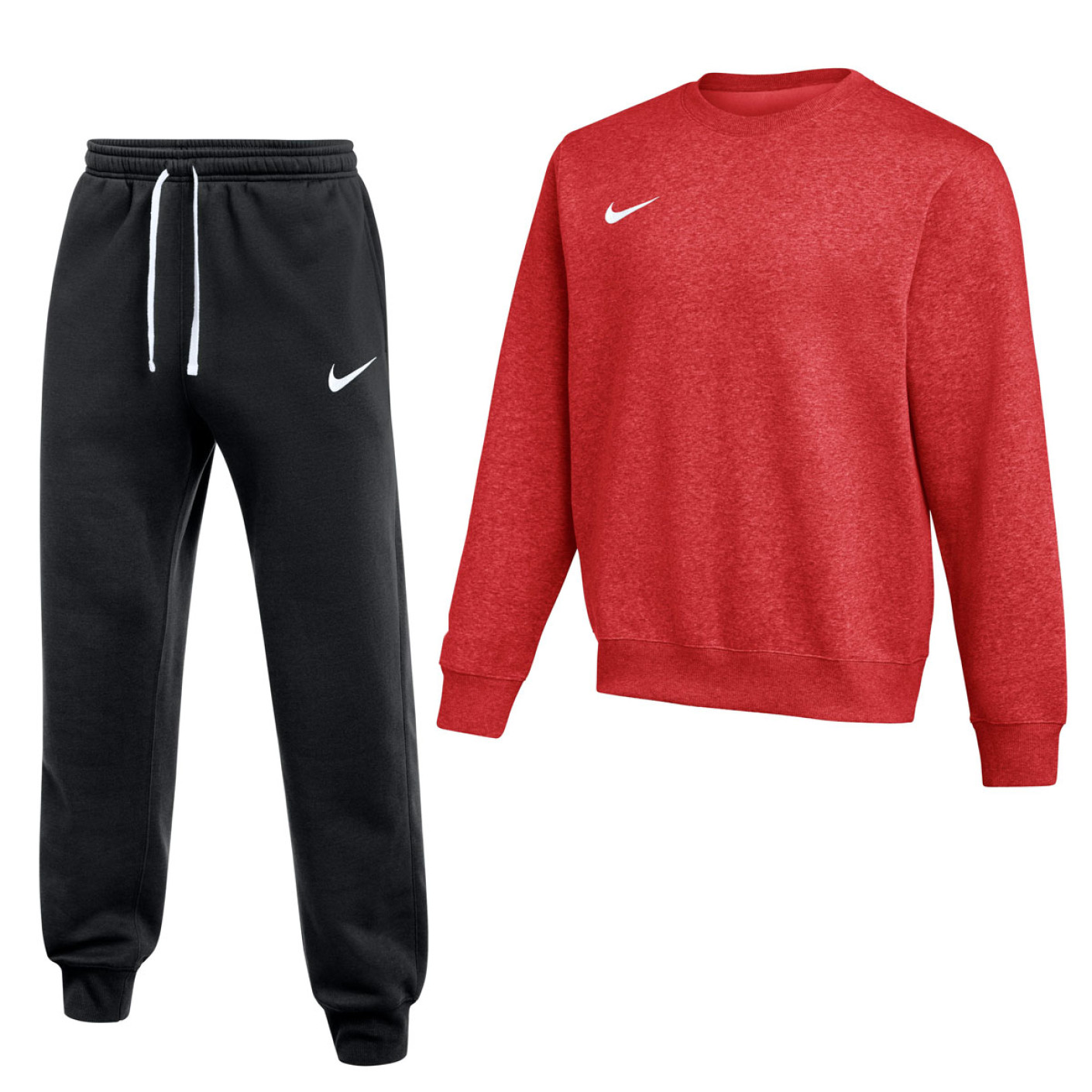Nike Park 26 Fleece Crew Jogging Suit Red Black