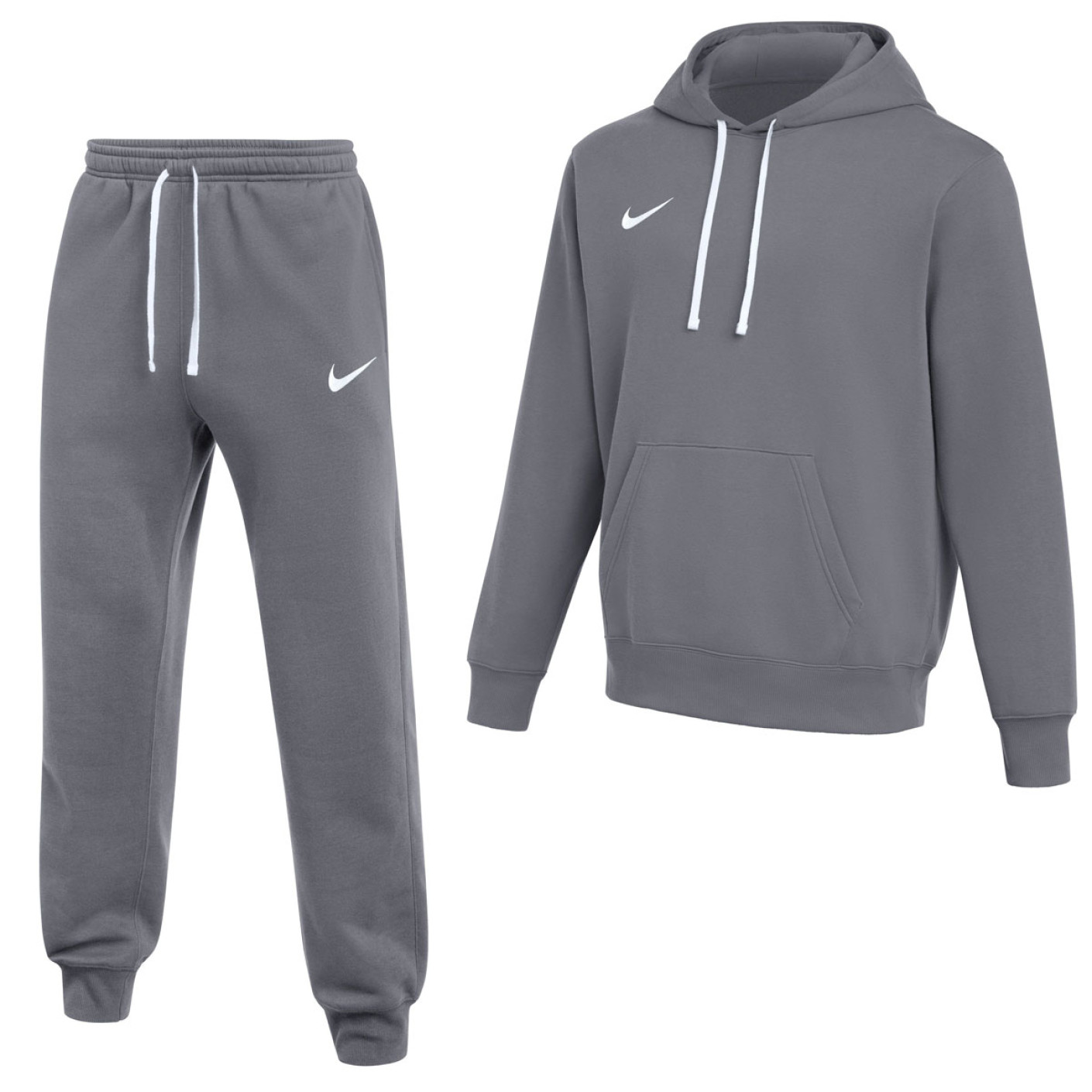 Nike Park 26 Fleece Pullover Hoodie Sweatsuit Dark Grey White