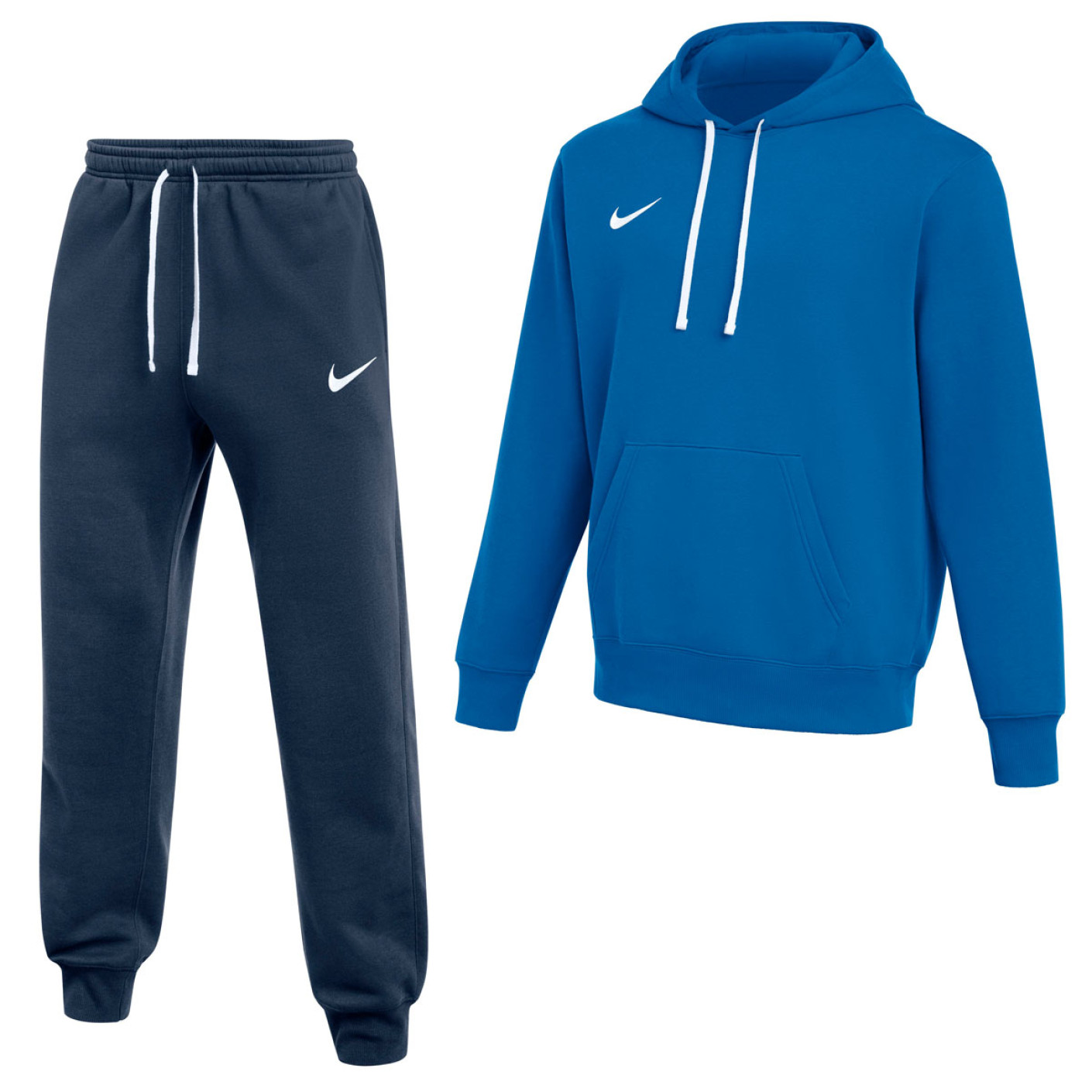 Nike Park 26 Fleece Pullover Hoodie Sweatsuit Blue White