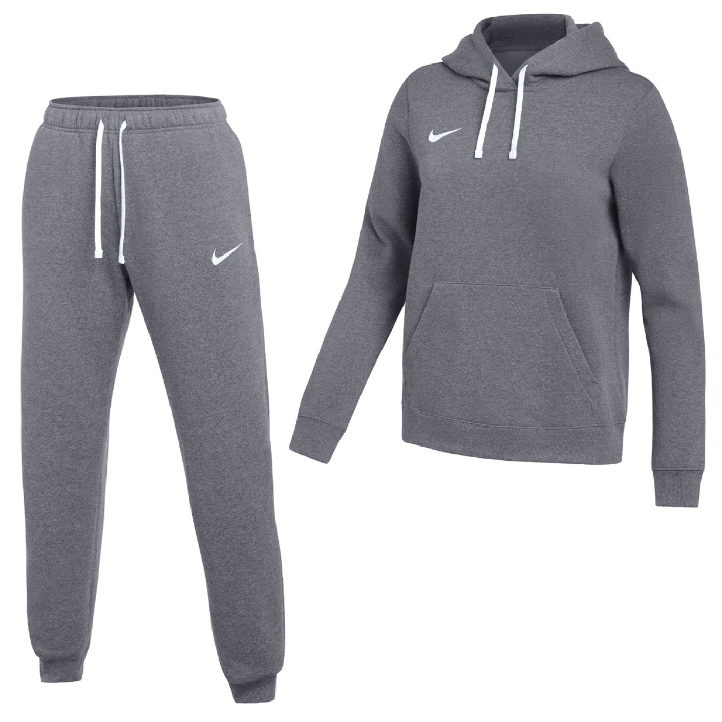 Nike Park 26 Fleece Pullover Hoodie Women's Jogging Suit Dark Grey White