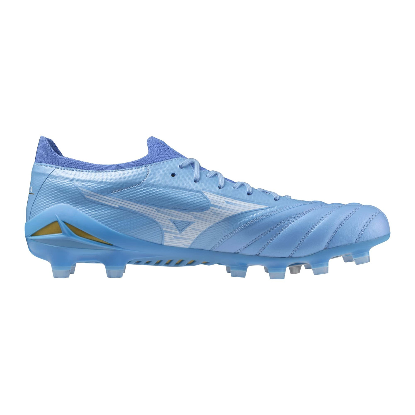 Mizuno Morelia Neo IV Beta Elite Gras Voetbalschoenen (FG) Blauw Grijs Goud