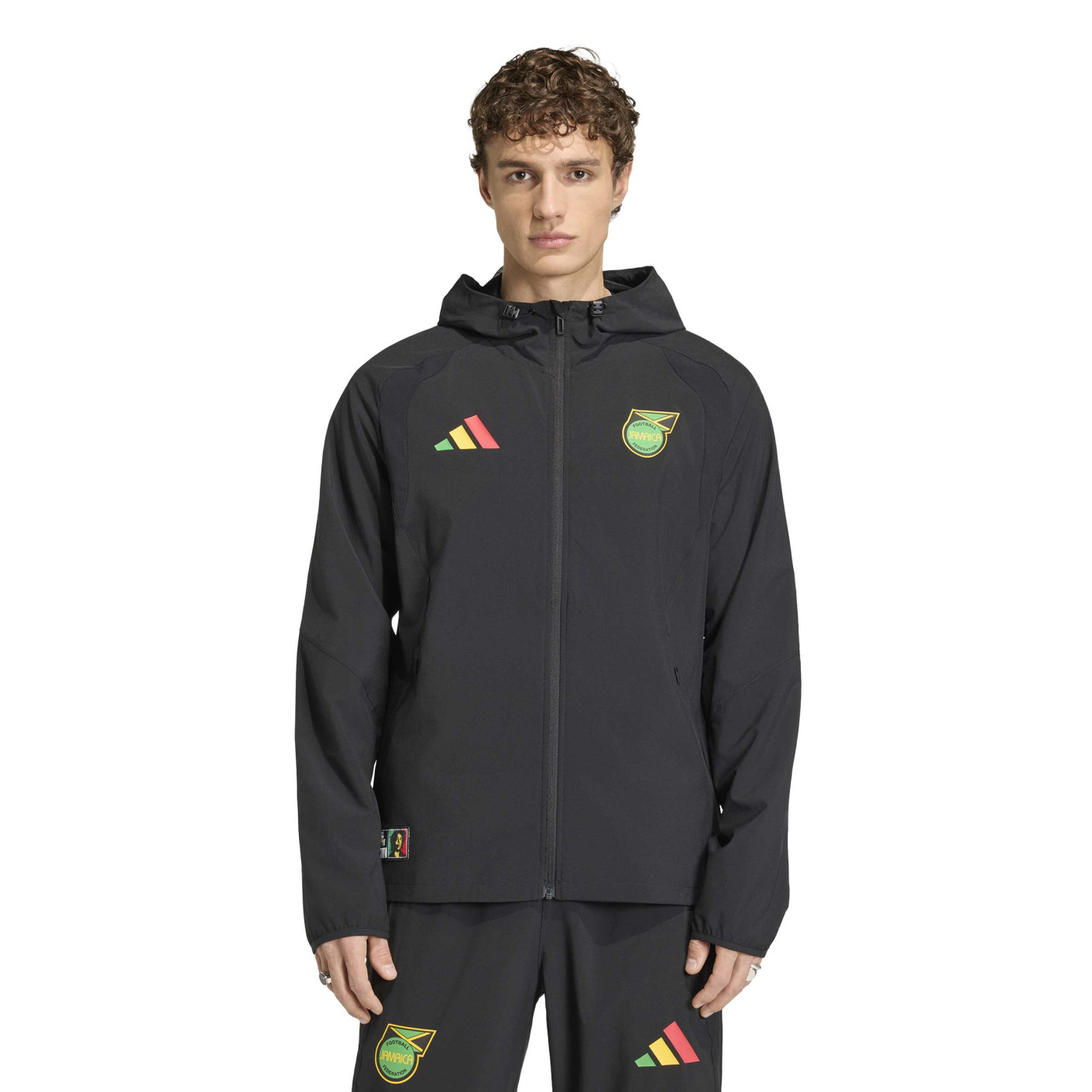 adidas Jamaica x Bob Marley Tiro Travel Trainingsjack 2026-2028 Zwart Groen Geel Rood